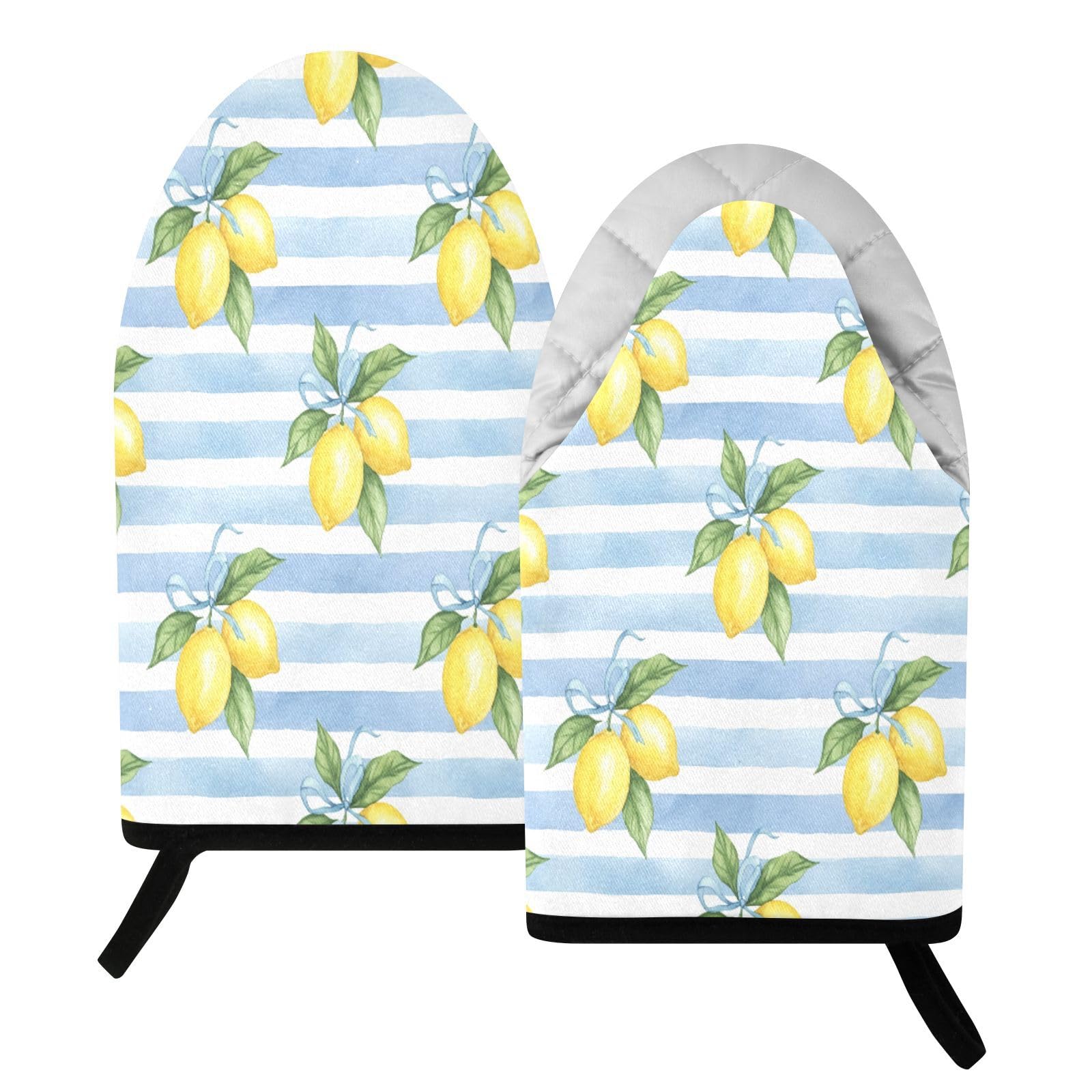 BURSTDDY Lemon Oven Mitt,Heat Resistant Kitchen Mitts for Cooking