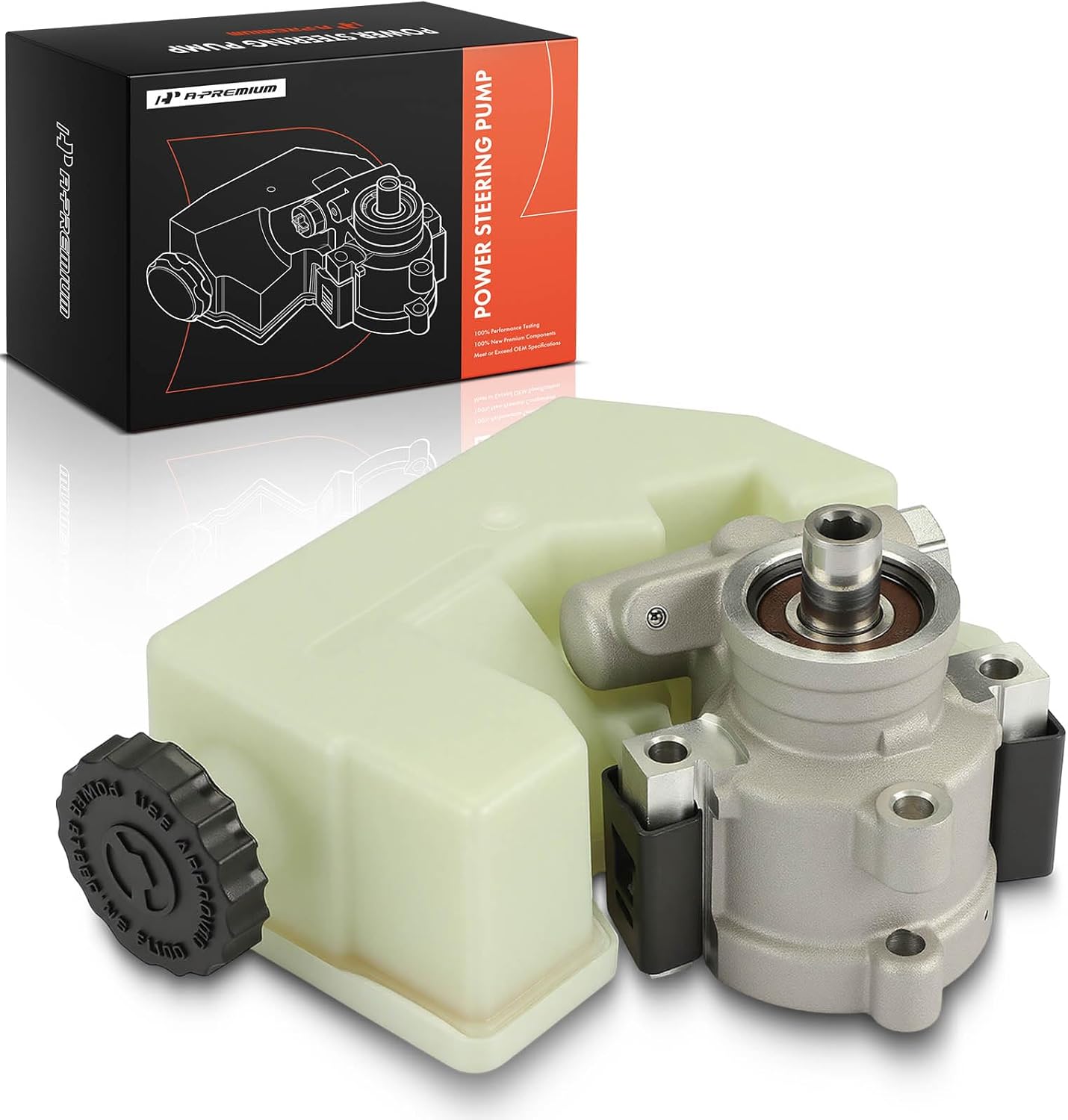 A-Premium Power Steering Pump, with Reservoir, Compatible with Jeep KJ Series Liberty 2002 2003 2004 2005 2006 3.7L, Replace# 52088710AA