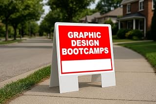 Graphic Design Bootcamps Write On Me Red Folding Coroplast A-Frame Double-Sided 23in x23in