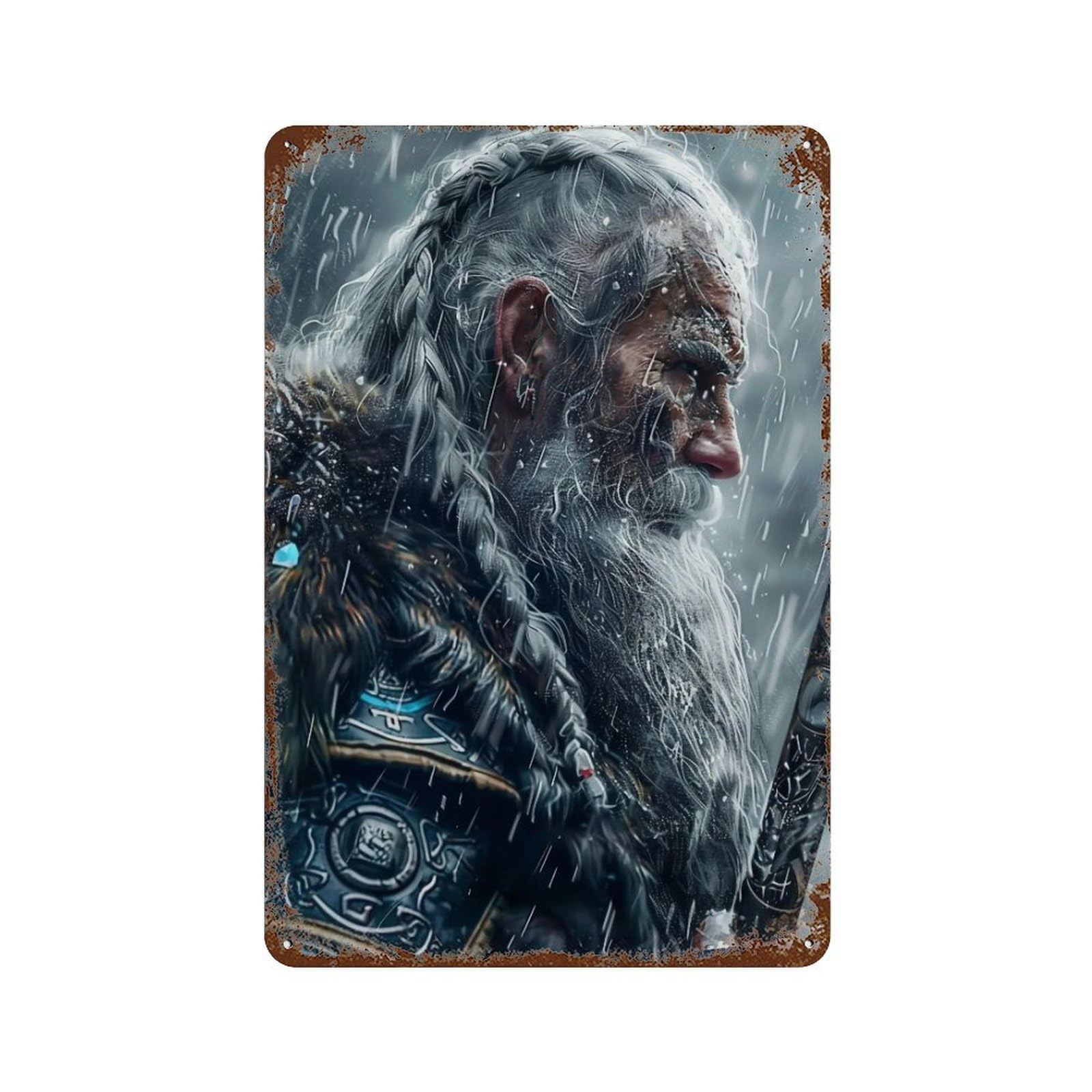 HDURYEYRYY Storm Elder Viking 02 Wall Retro Iron Vintage Art Metal Tin Sign Poster Modern Home Cofffee Club Art Bar Shop Decor 30x20cm