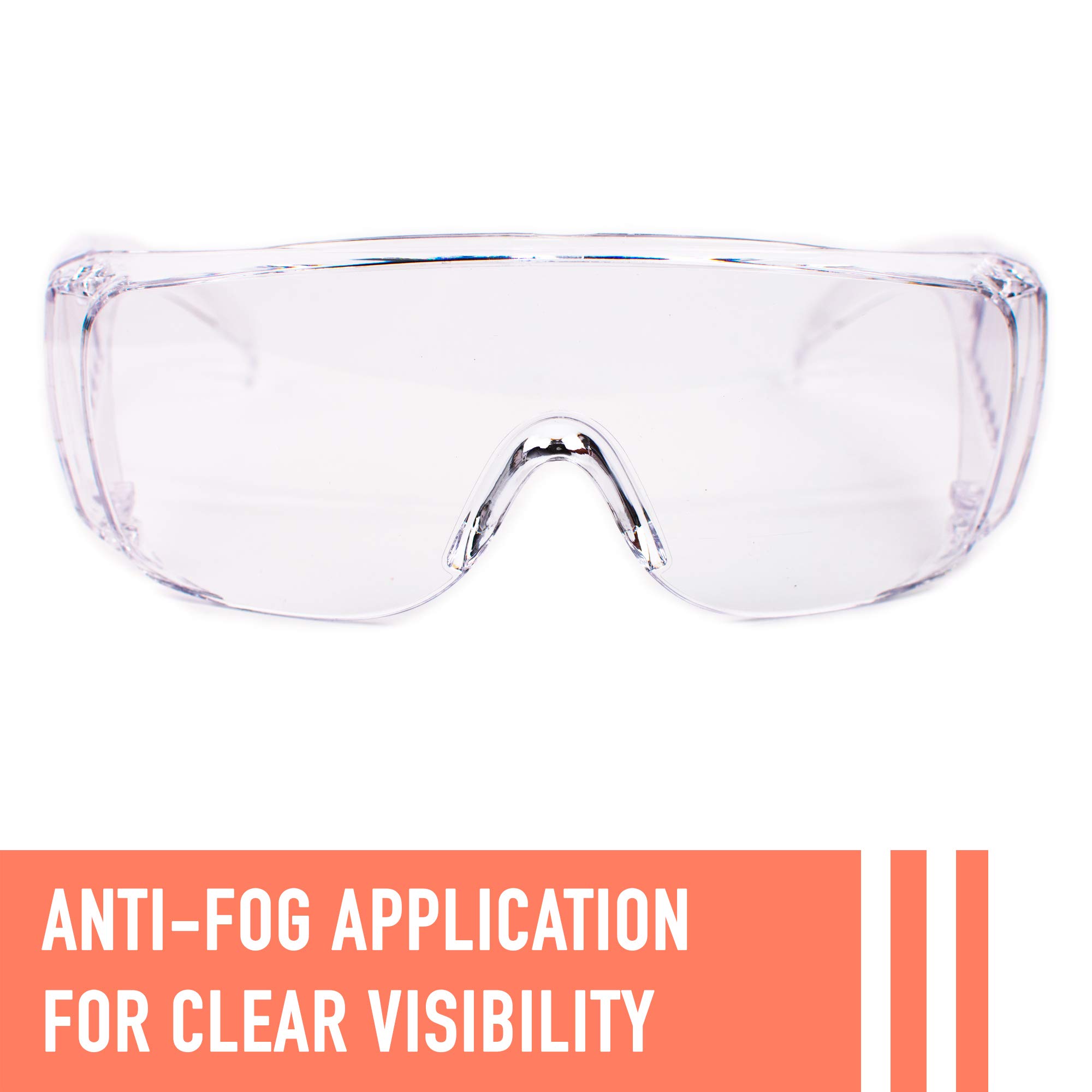 Aqulius Lot de 3 lunettes de sécurité sur lunettes (anti-buée et résistantes aux rayures) enveloppant une protection oculaire cristalline - Les lunettes de sécurité OTG