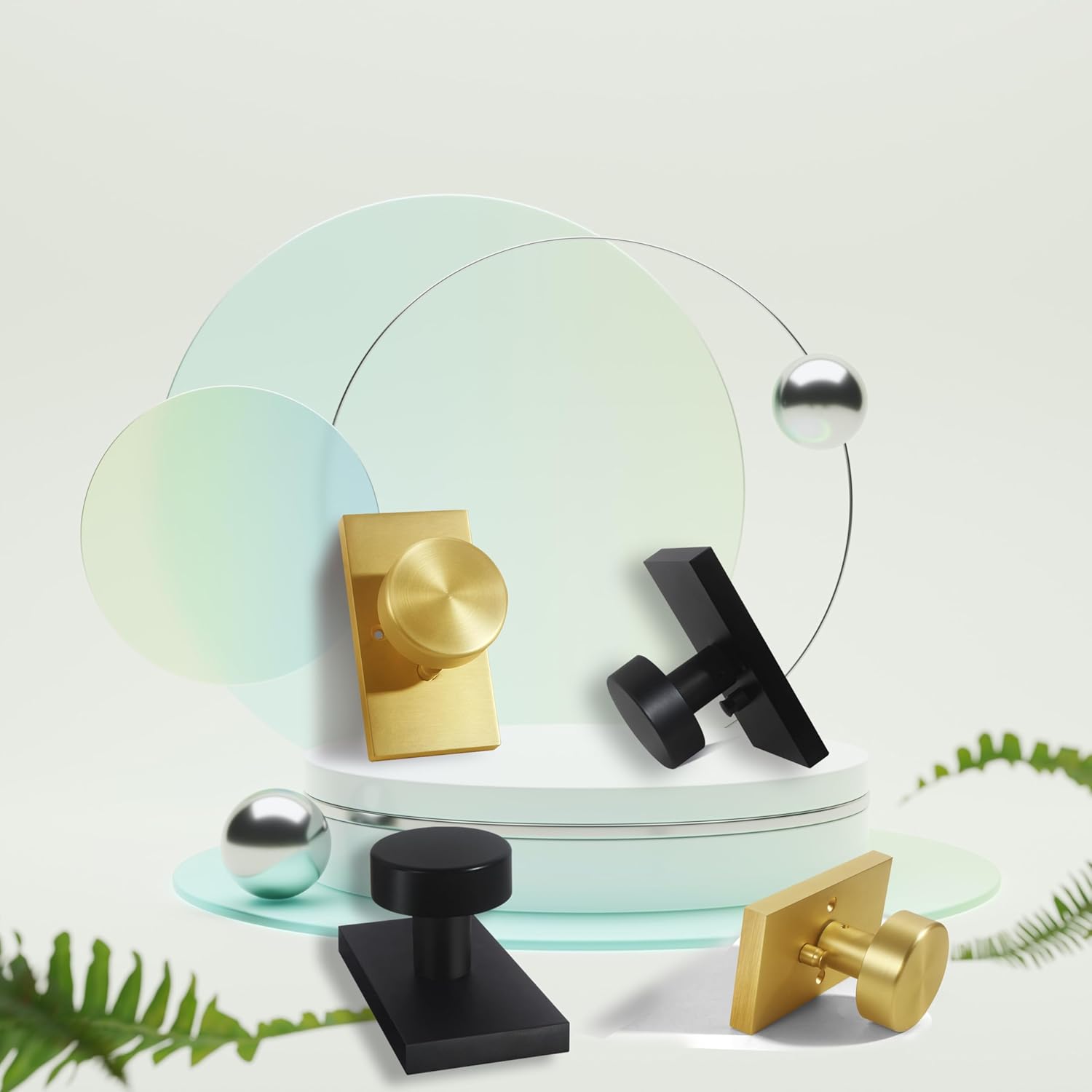 1 Matte Black Privacy Door Knob + 4 Dummy Door Knobs