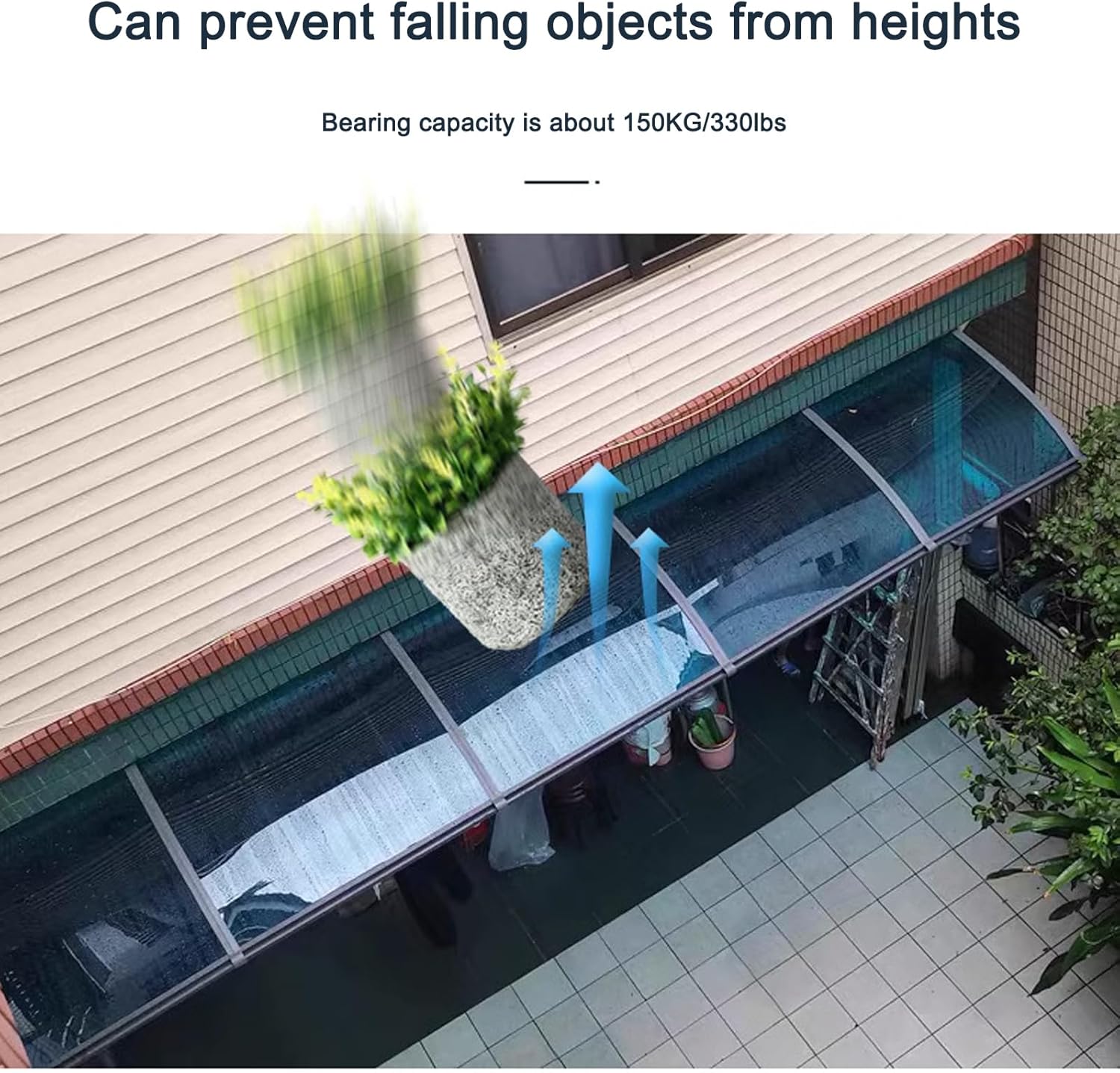 Curved Front Door Canopy,PC Porch Awning Shelter,Outdoor Roofing Canopies,Self Cleaning Window Rain Shelter Cover,Awning Window,for UV Water Rain Resist,Aluminium Bracket (60x150cm/24 x59)