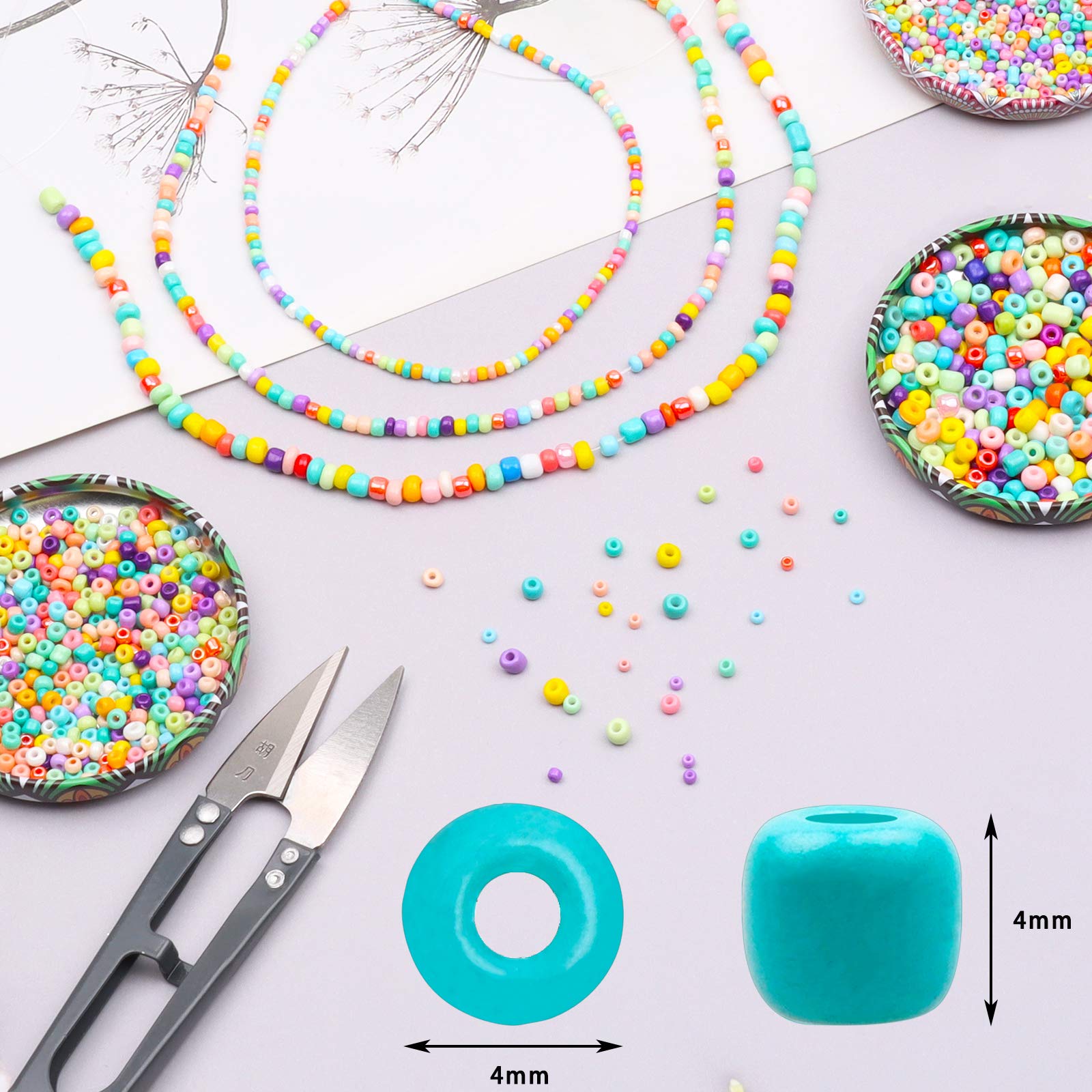 Perline Di Vetro Opache 6mm - 1200 Pezzi In 24 Colori, Per Bracciali