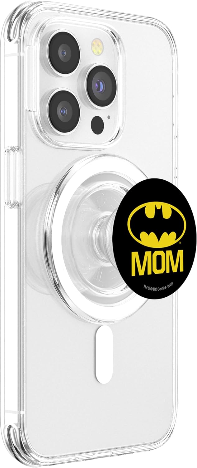 Batman Bat Mom Shield Logo PopSockets MagSafe PopGrip for iPhone