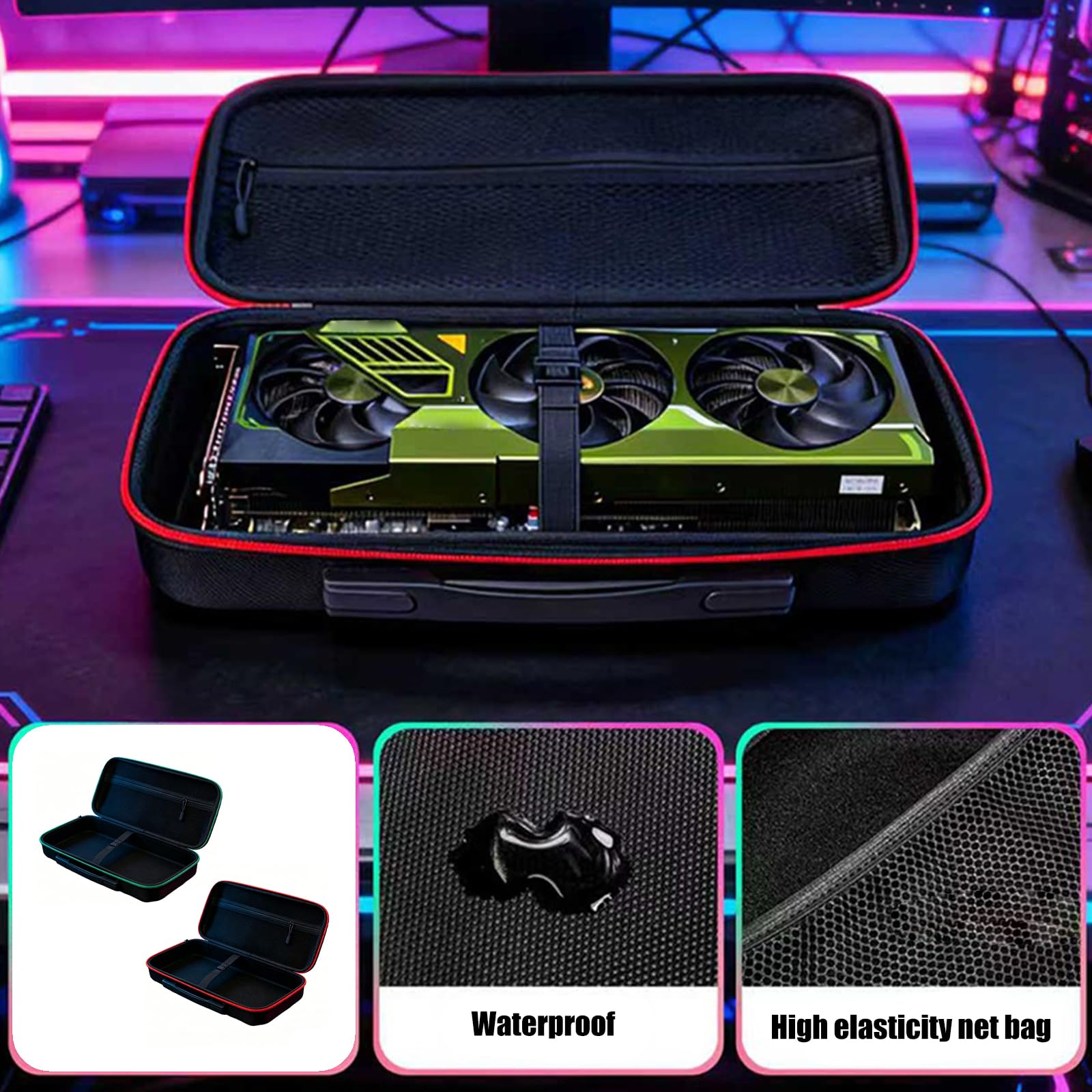 ABS stoßfestes GPU Gehäuse mit internem Schaumstoff für tragbares GPU Gehäuse RTX5090 / RTX4090 / RTX3090