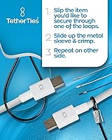 Vista 5 de Sujetacables patentados premontados, cerraduras antirrobo para herramientas, dongles, ataduras, adaptadores de computadora. Cable de acero, bloqueo