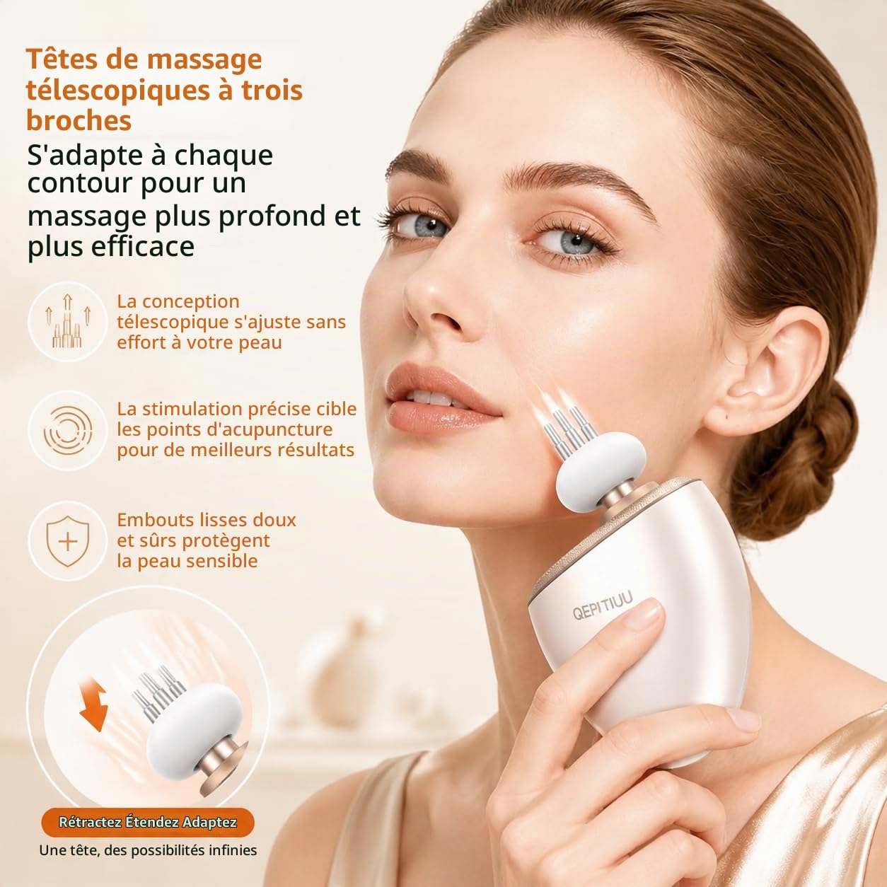 Super mini pistolet de massage 3 en 1 pour la relaxation musculaire, le soulagement du cuir chevelu et la beauté du visage, portable pour extérieur/salle de sport/maison, cadeau de qualité