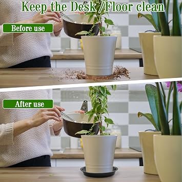 9 Pcs Plant Pot Saucers,Plant Trays for Pots,Plastic Plant Tray Flower Pots,Drip Tray Saucer for Indoor Outdoor Garden Potted Plants 21cm/17cm/14cm
