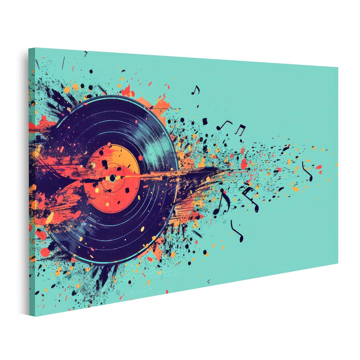 islandburner Prime Immagine su tela Esplosione dinamica in vinile su disco arancione brillante studio musicale negozio di musica immagini murali poster