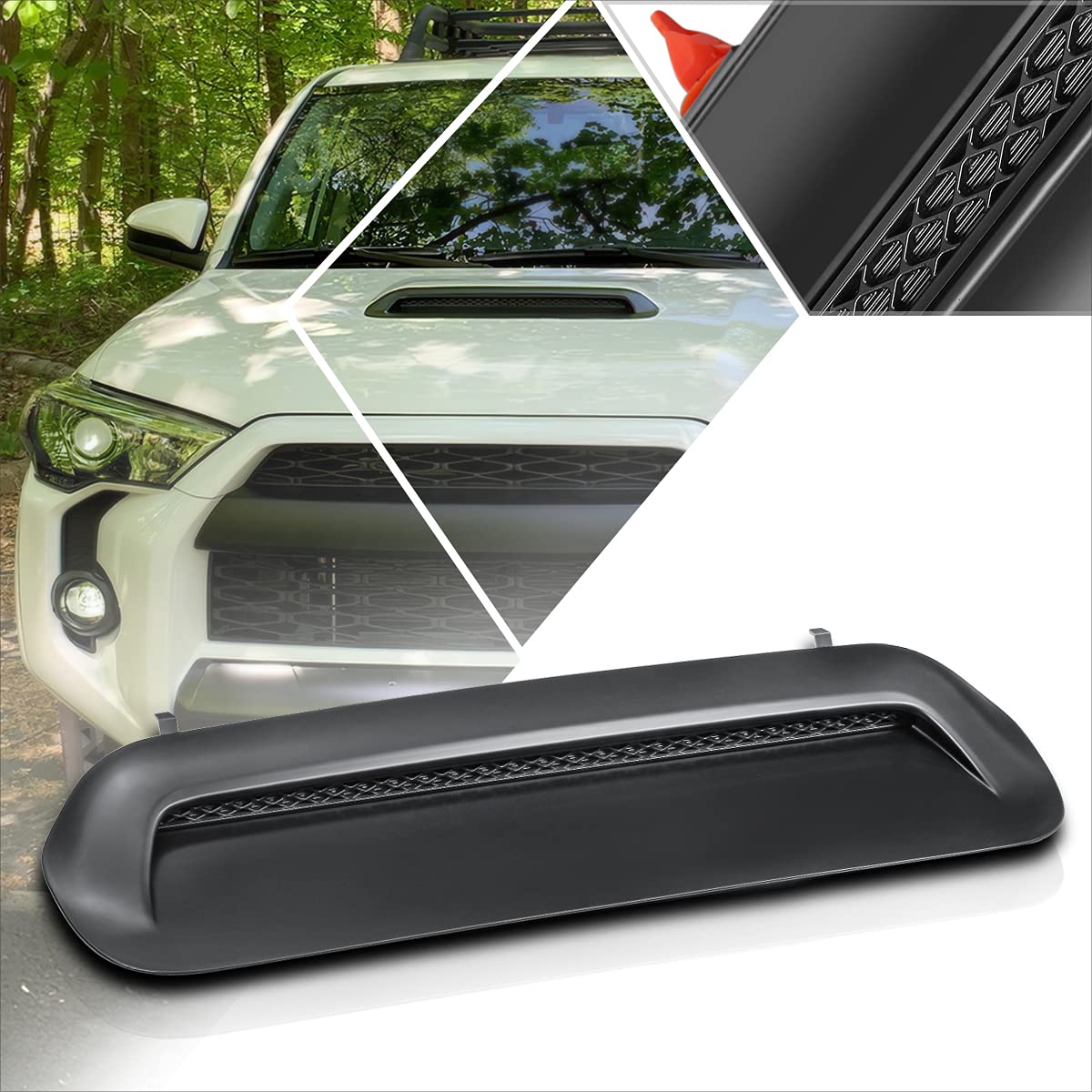 OE Style Air Hood Vent Scoop Black Compatible with 10-24 Toyota 4Runner Tacoma