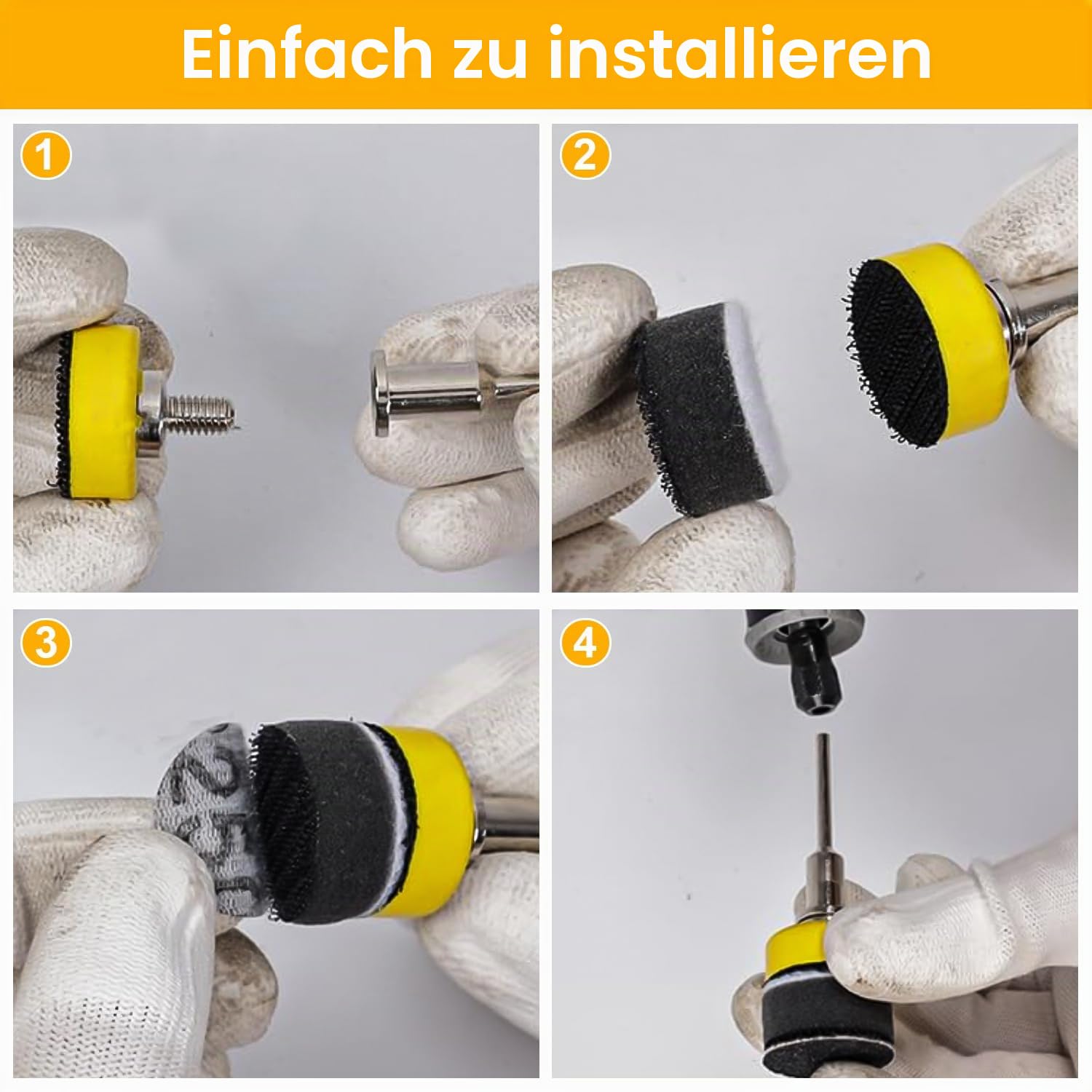 268 Stück 25mm Schleifscheiben Klett, Nass Trockene Schleifpads für Dremel Polieraufsätze Schleifaufsätze,Polieraufsätze Set P60-P10000 für Material wie Metall, Harz, Holz
