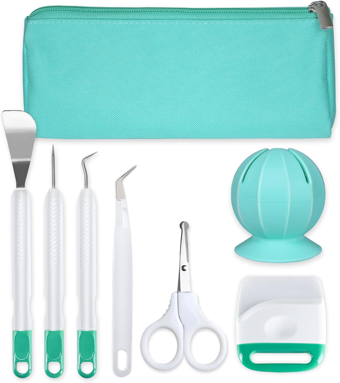 Basic Tools Set Craft Vinyl Weeding Tools Set with Vinyl Scrap Collector & Carrying Bag for Cricut/Silhouette/Siser/Oracal 631 651 751 Vinyl