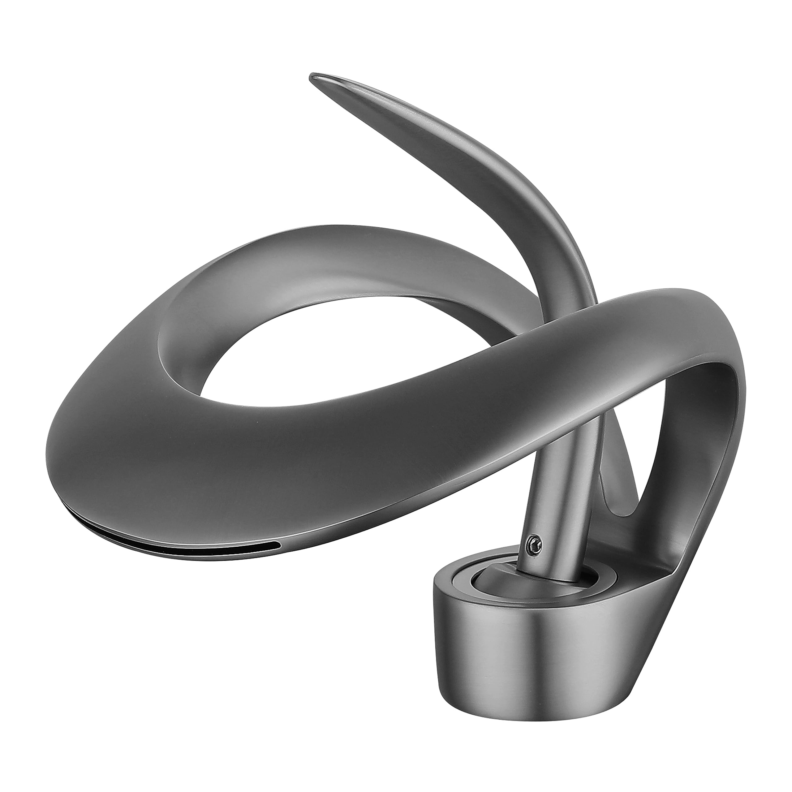 Bateria łazienkowa, mosiężny wodospad szeroki pojedynczy uchwyt jeden otwór bateria łazienkowa z przełącznikiem ciepła i zimna (szary)