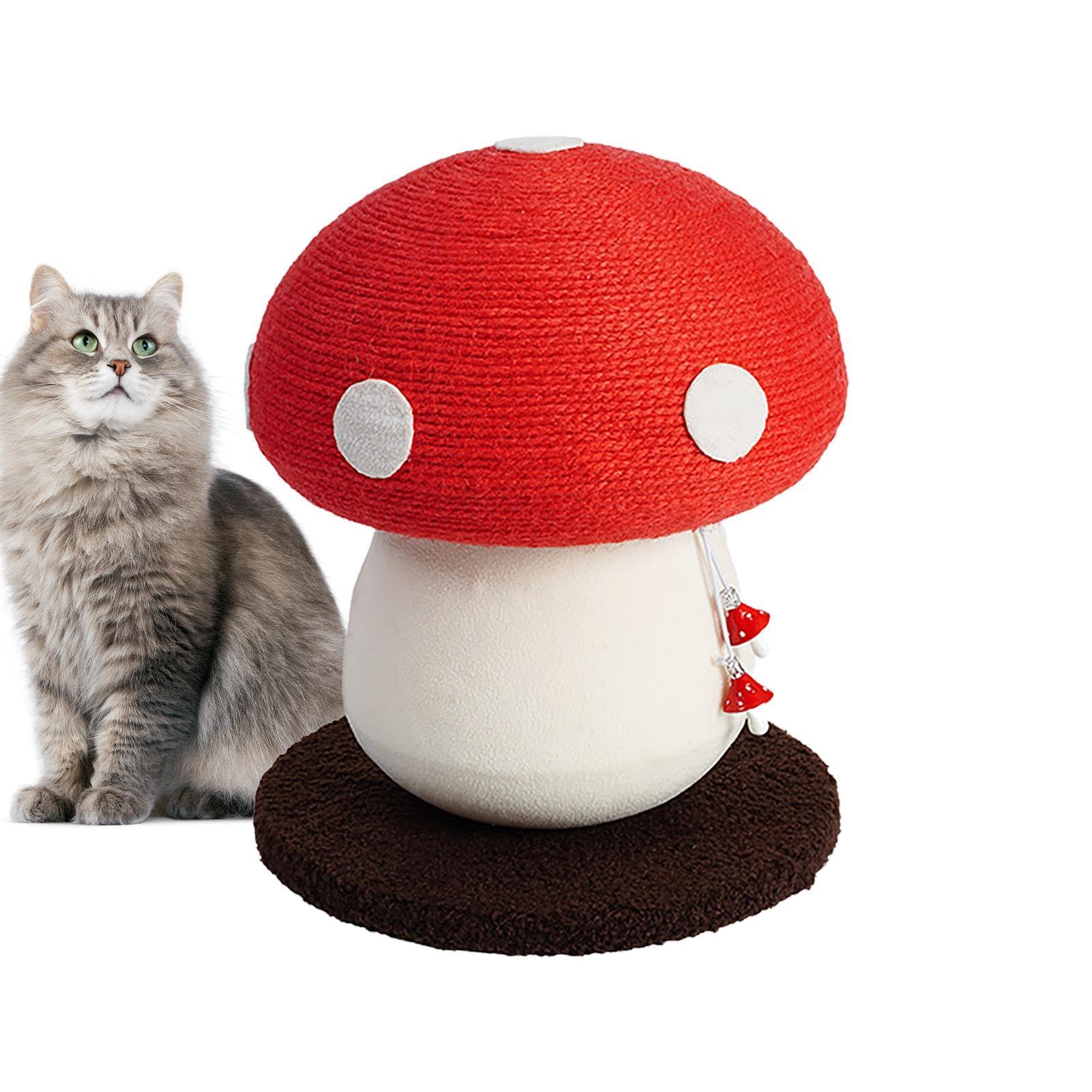 Arbre À Chat En Forme De Champignon – Arbre À Chat Vertical Sans Litière, Griffoir En Forme De Champignon Avec Revêtement En Sisal, Poteau À Chat En Forme De Champignon Pour Chats D'intérieur