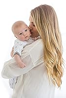 Vista 9 de SwaddleDesigns - Saco de pañales de transición con brazos arriba, mangas de media longitud y puños de mitones, color melocotón ruborizado con borde