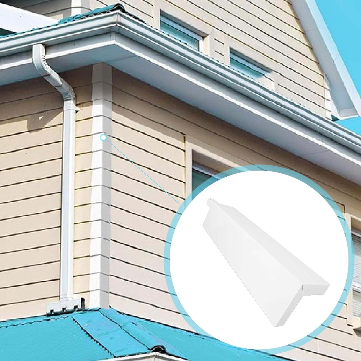 8 Pcs Aluminum Siding Corners, 8 inches /21.7cm Outside Siding Corner Cap, Smooth Siding Aluminum Corner Trim, Metal Nails Included, for Wooden House, Mobile House, White