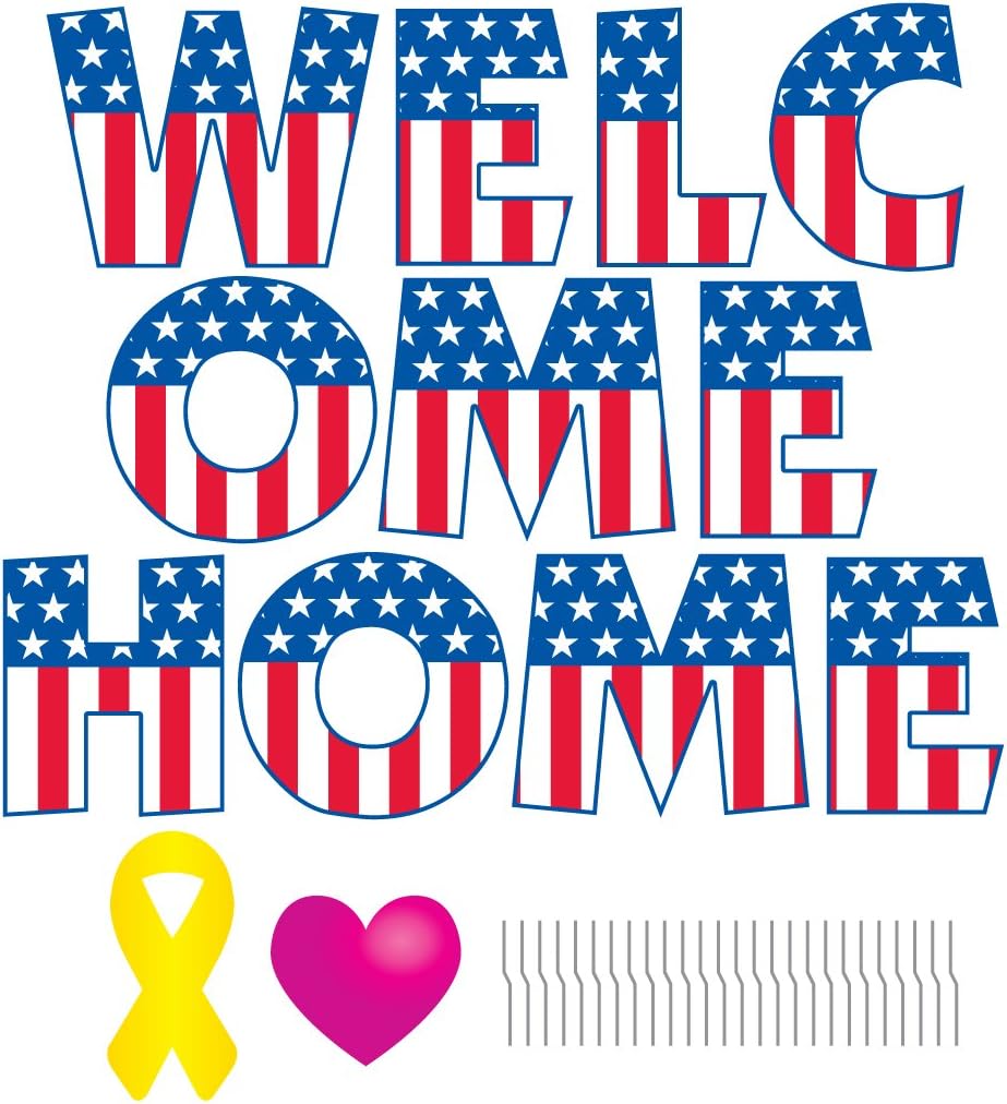 VictoryStore Yard Sign Outdoor Lawn Decorations: Welcome Home Letters Yard Card, Set of 13 with Stakes