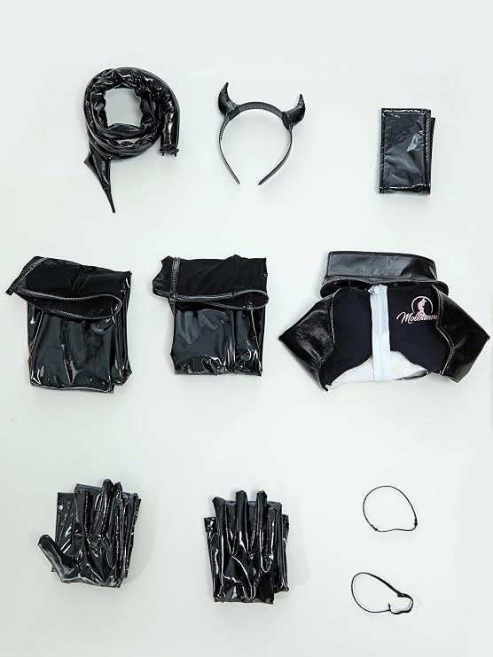 Mobbunny Game Derivative Cosplay Costume Women Sexy Lingerie Bodysuit Black Devil Cutout Combat Robot Outfit with Tail
