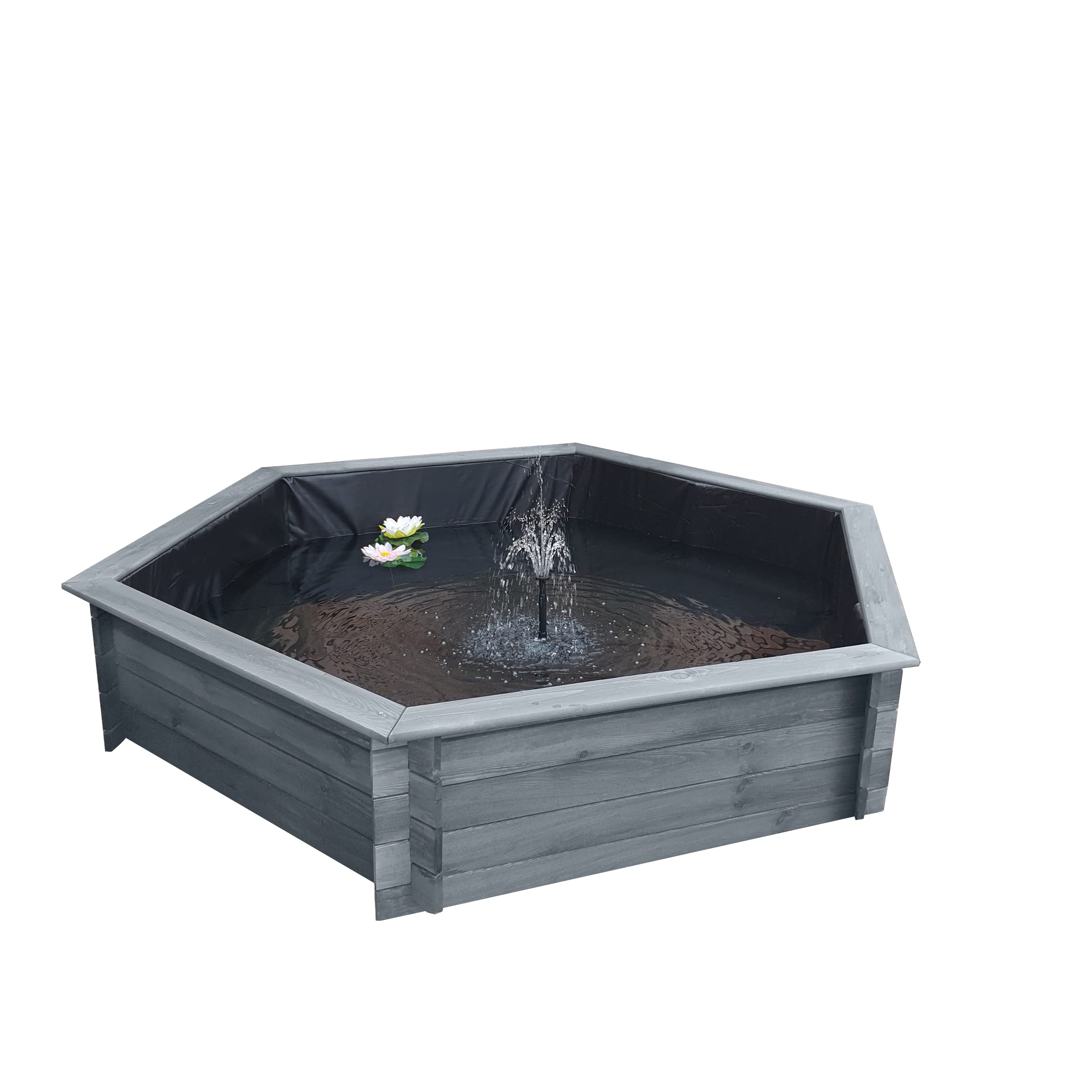 Hochteich 6-eck 200cm grau