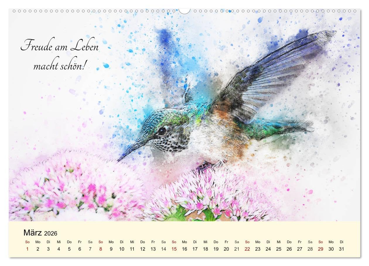 Aquarelle und Lebensweisheiten (hochwertiger Premium Wandkalender 2026 DIN A2 quer), Kunstdruck in Hochglanz: Lebensweisheiten für glückliche Momente und mehr Freude! (CALVENDO Gesundheit)