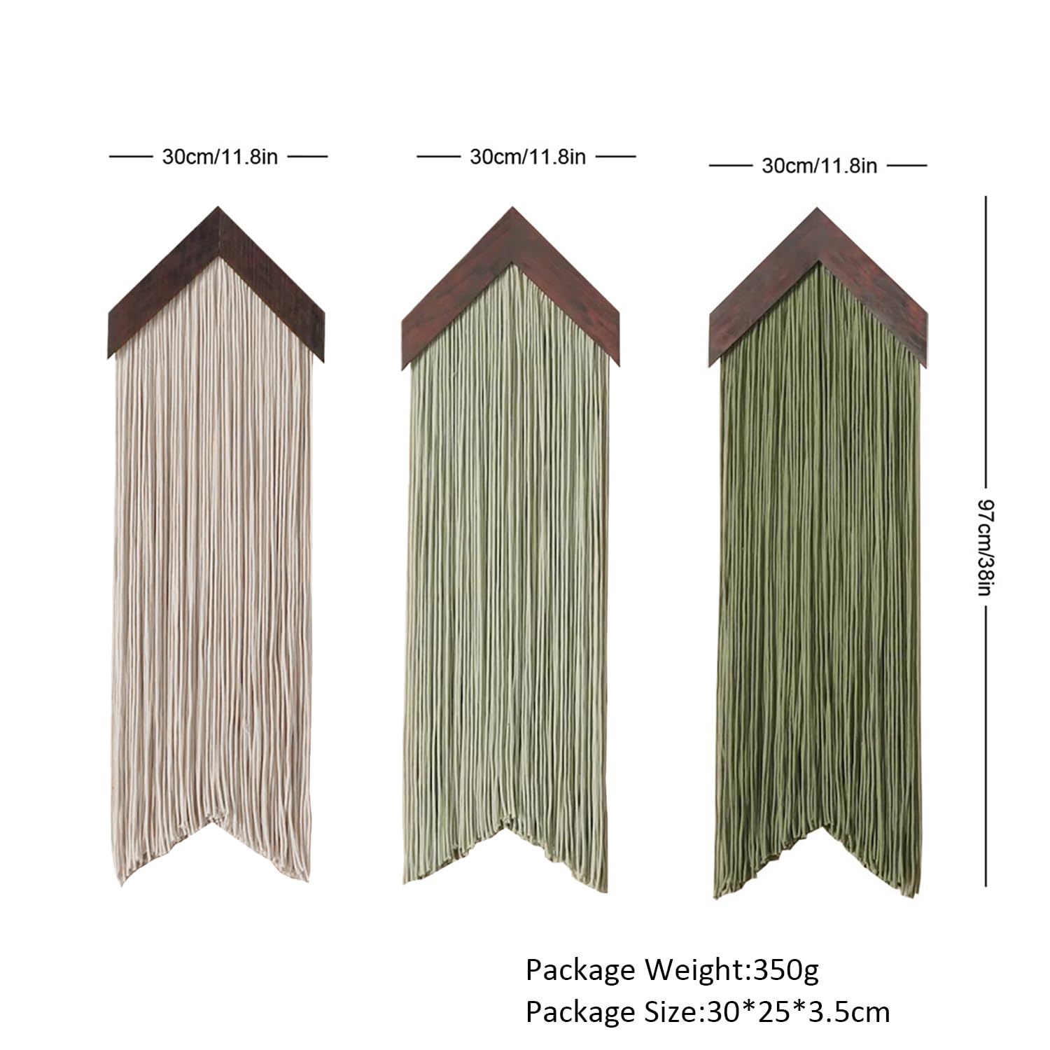 Tapiz de macramé para colgar en la pared, para dormitorio y sala de estar, hecho a mano, teñido por inmersión, decoración de pared verde con hilo único, estilo tradicional para apartamento, decoración