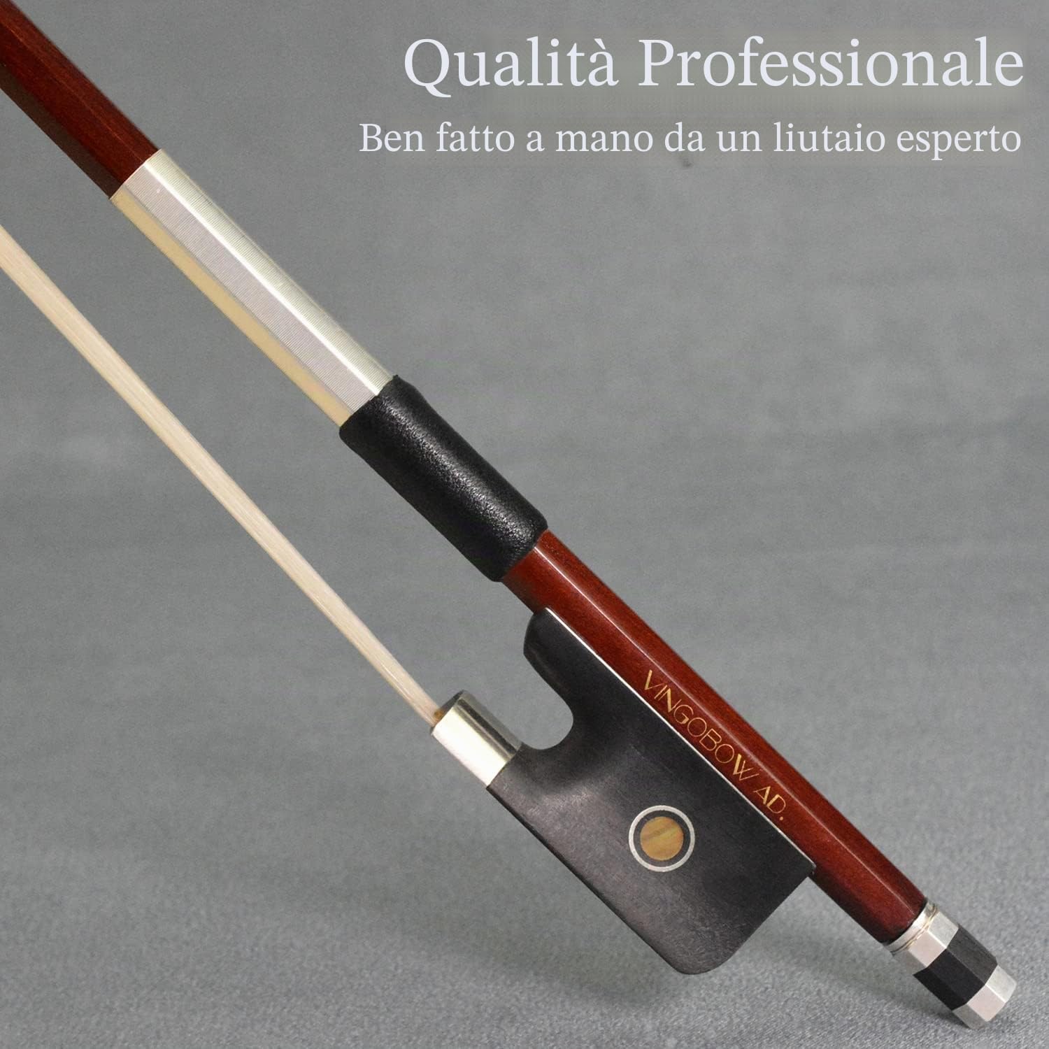 Brazilwood - Fiocco ottagonale per violoncello 1/4 formato VINGOBOW 310C livello avanzato occhi parigini ebano rana