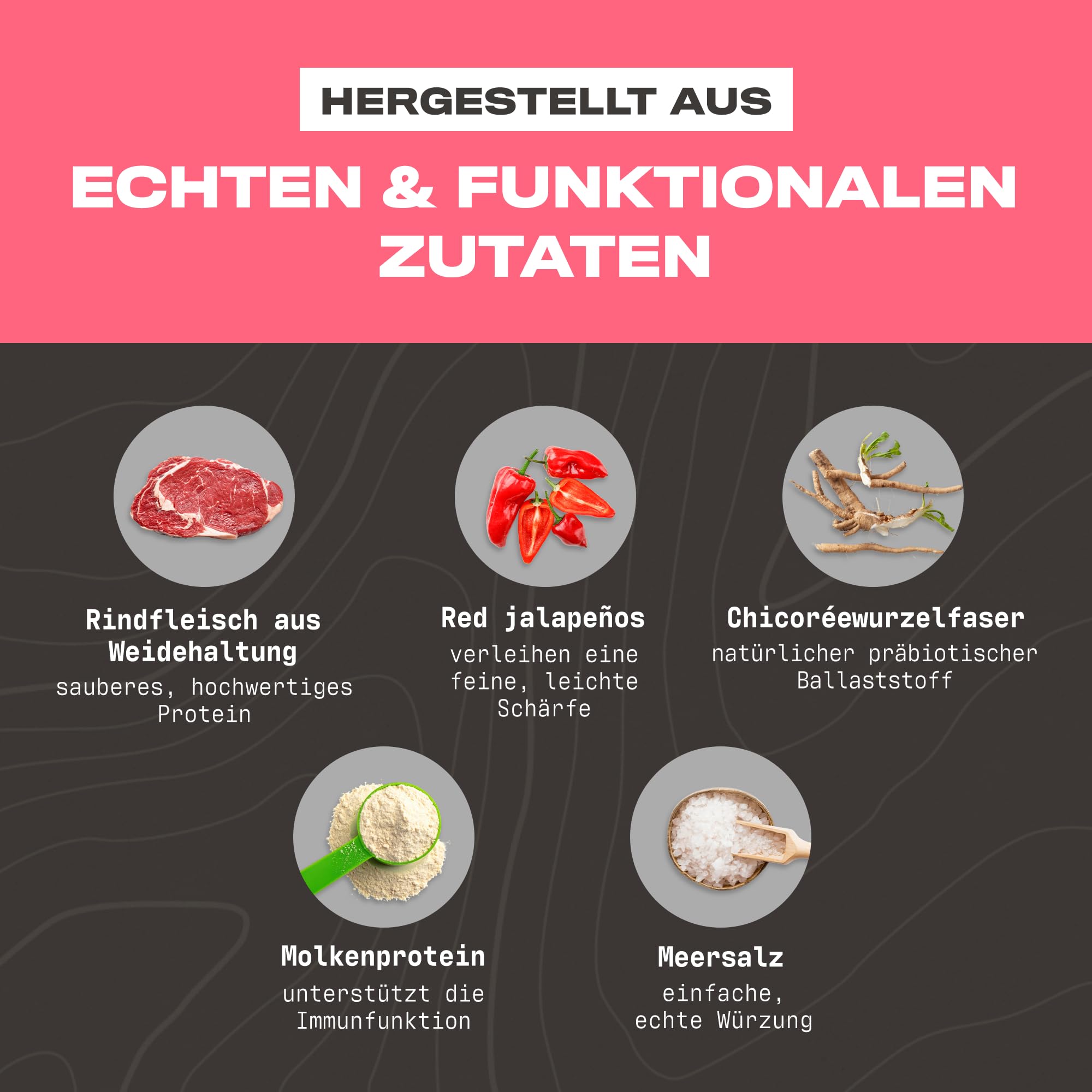 ROAM Low Carb Proteinriegel aus Rindfleisch – High Protein Energieriegel, Keto Snack & Mahlzeitenersatz – 12 x 45g – Glutenfrei, Gesunder Fitness Snack (Jalapeño Chili)
