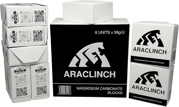 ARACLINCH Bloque de magnesio 56gx8u, Bloques de magnesio para Escalada, Crossfit, Gimnasio, Halterofilia, Calistenia, Tiza para Entrenamiento, magnesio Escalada - 1