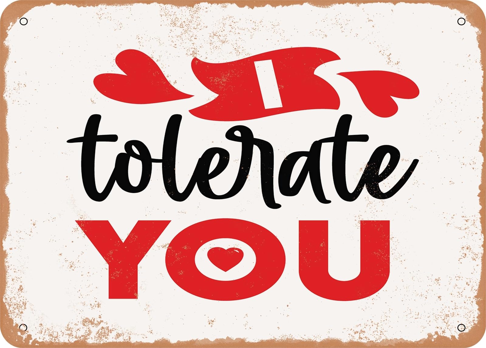 Metal Sign - I tolerate You - Vintage Look Sign home decor