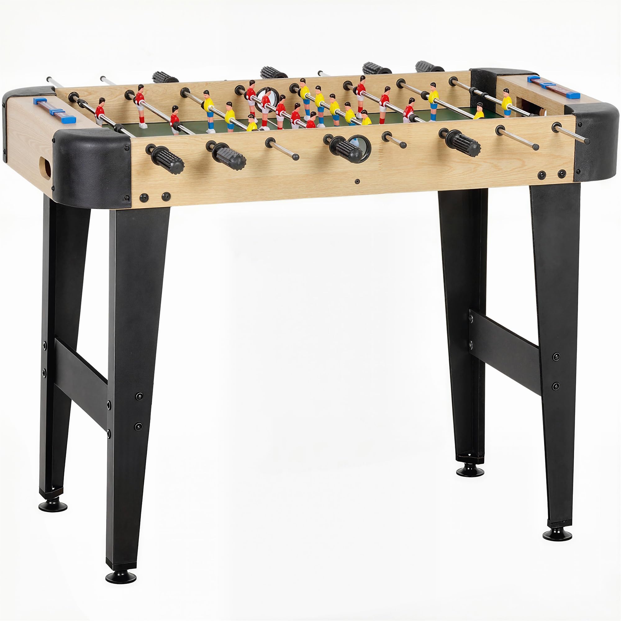 SPORTNOW Futbolín para Niños de Madera, Mesa de Futbolín con 2 Marcadores, 8 Asas, 22 Jugadores, 8 Barras y 2 Bolas, Regalo para Adultos, Familias, Fiestas, 92x75x71 cm, Natural
