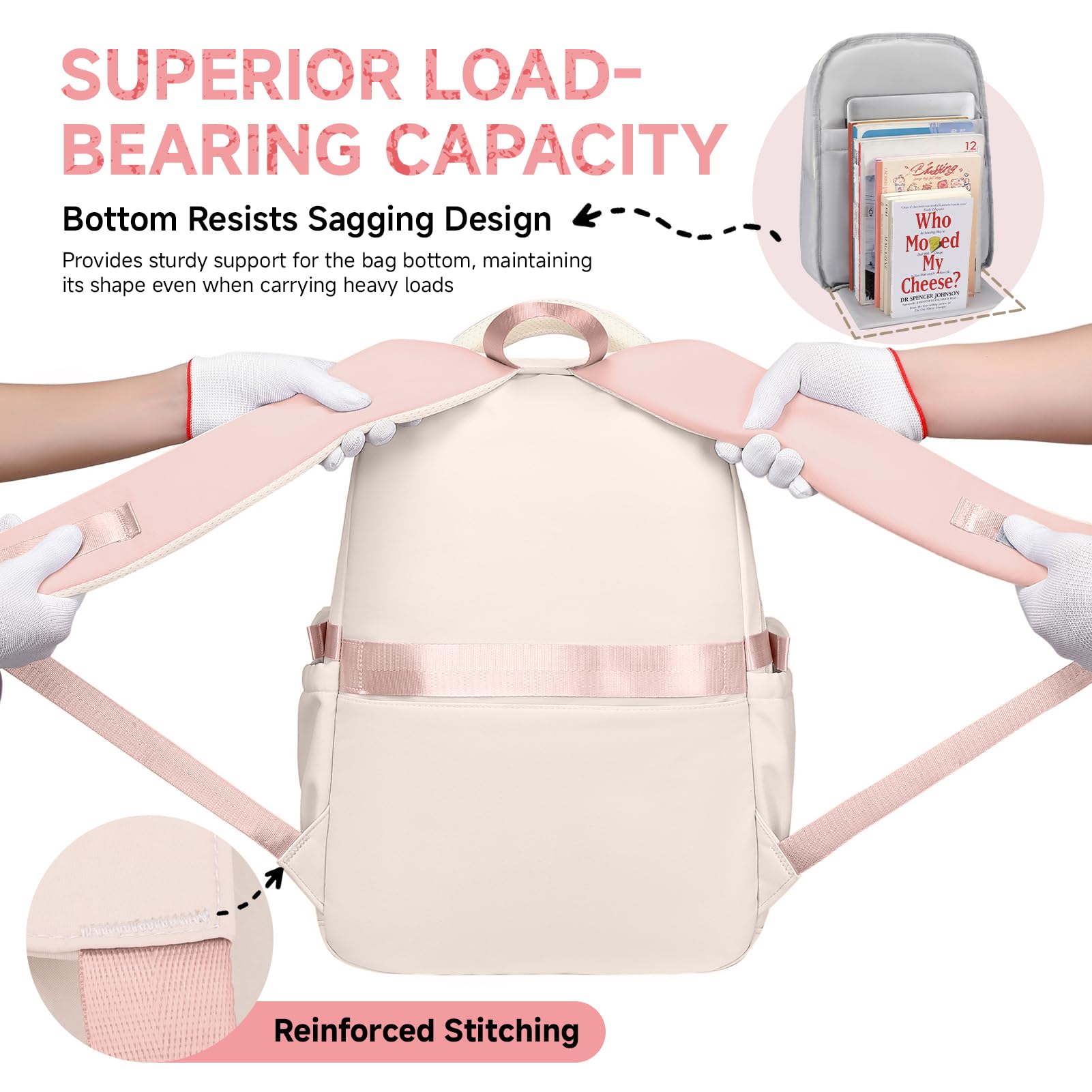 Tanou Mochila Escolar para Niñas, Mochilas Adolescentes Chica de Gran Capacidad en Poliéster, Bolsa Casual Moderna para Colegio y Instituto Niña con Colgante Estrella