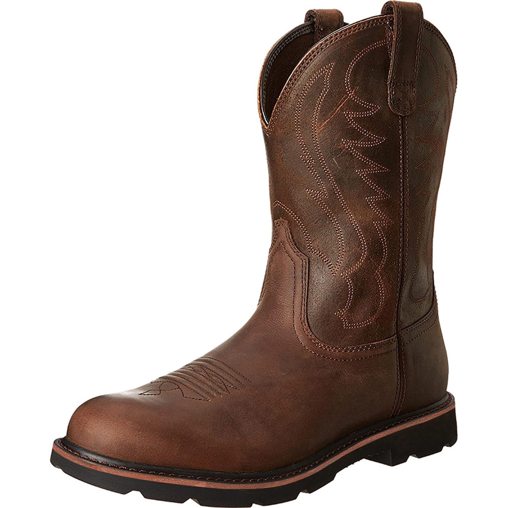 Stivali da Cowboy Western in Pelle con Punta Quadrata da Uomo Stivali da Lavoro Casual a metà Polpaccio Stivali Country Ricamati in Pelle Stivali Country Tradizionali Tradizionali