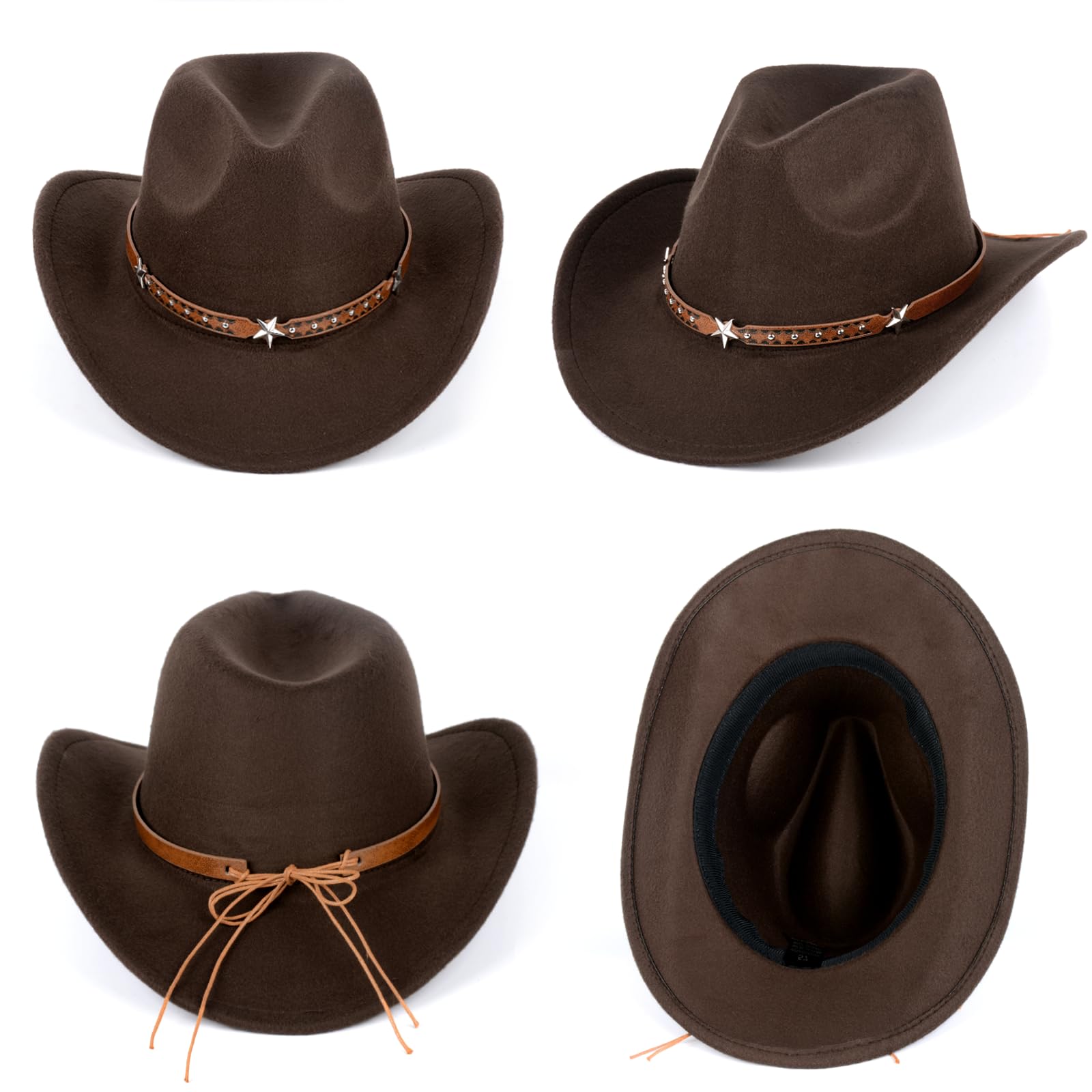 Männer und Frauen Western Cowboy Hüte, Western Hüte sind Feiertagskostüme, Karneval und Mottopartys, Kaffee