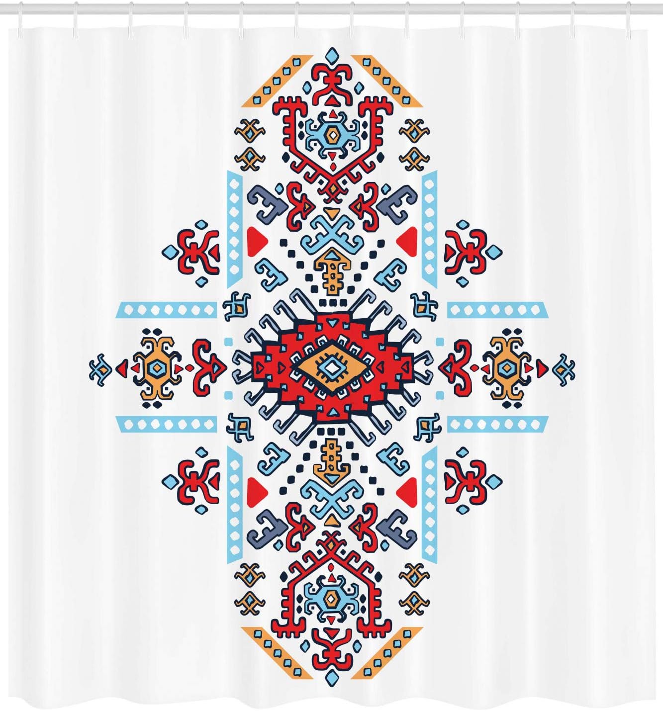 Ambesonne Africa Shower Curtain, Zebras in Savannah Desert Waterhole on Hot Day Africa Savannah Adventure Land, Cloth Fabric Bathroom Decor Set with Hooks, 105" Extra Wide, Sky Blue Off White Ecru