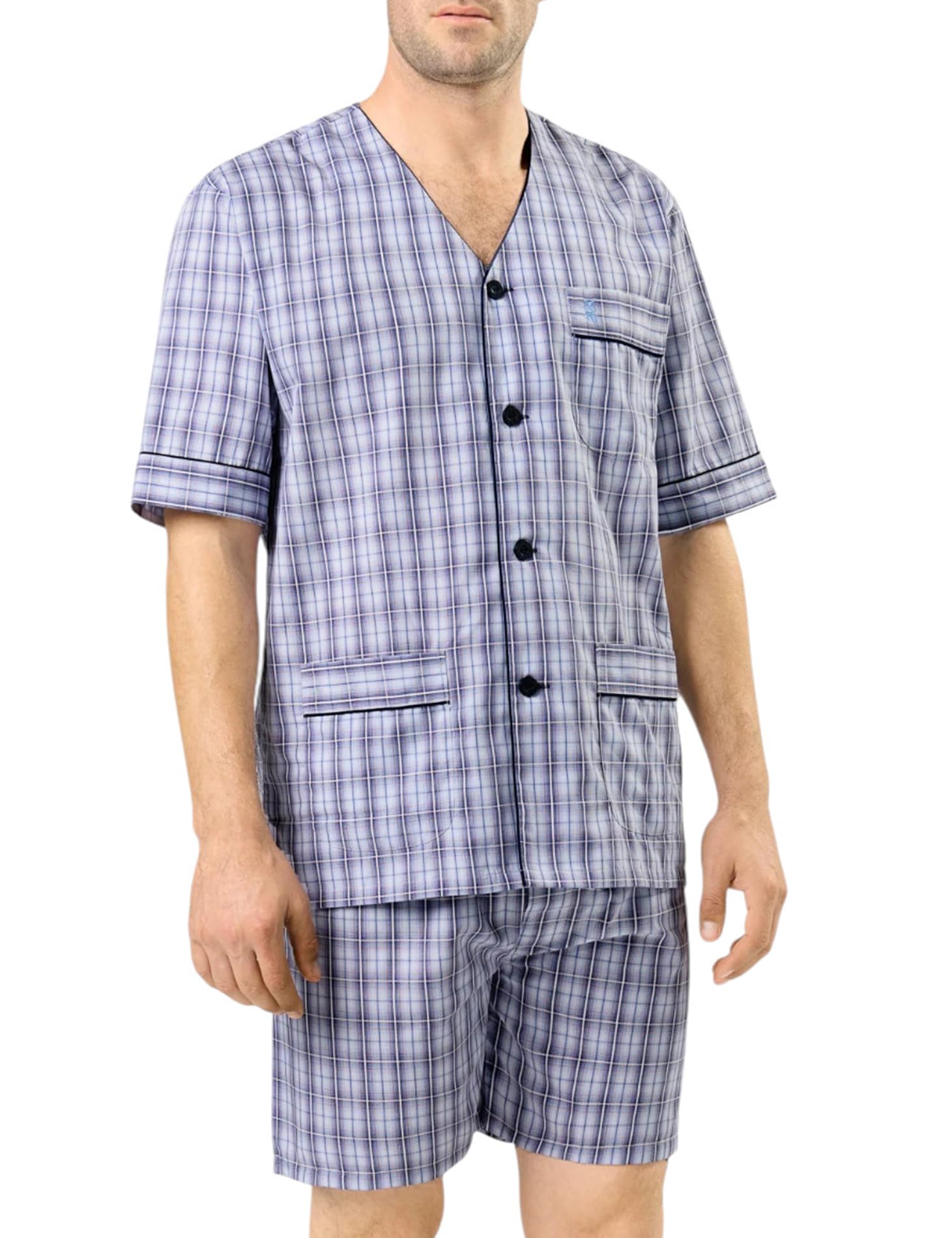 El Búho Nocturno Pigiama Uomo Estate Manica Corta Tessuto Cotone Classico o Pigiama Uomo Corto Maglia a Righe