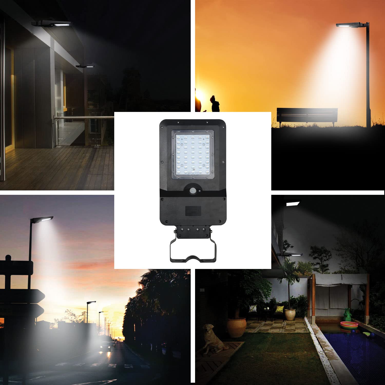 Velamp CRUISER : lampadaire à charge solaire 15W (1600lm) avec détecteur de mouvement