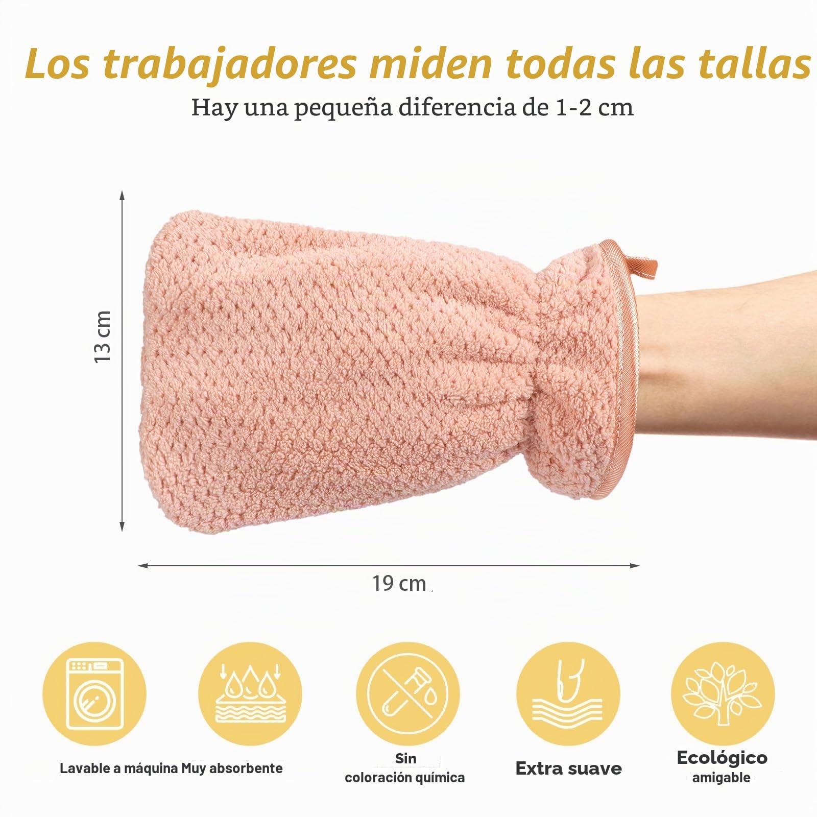 PHOGARY Pack de 4 manoplas de baño de rizo terciopelo coral microfibra, guante de lavado para cara y cuerpo, 13 x 20 cm