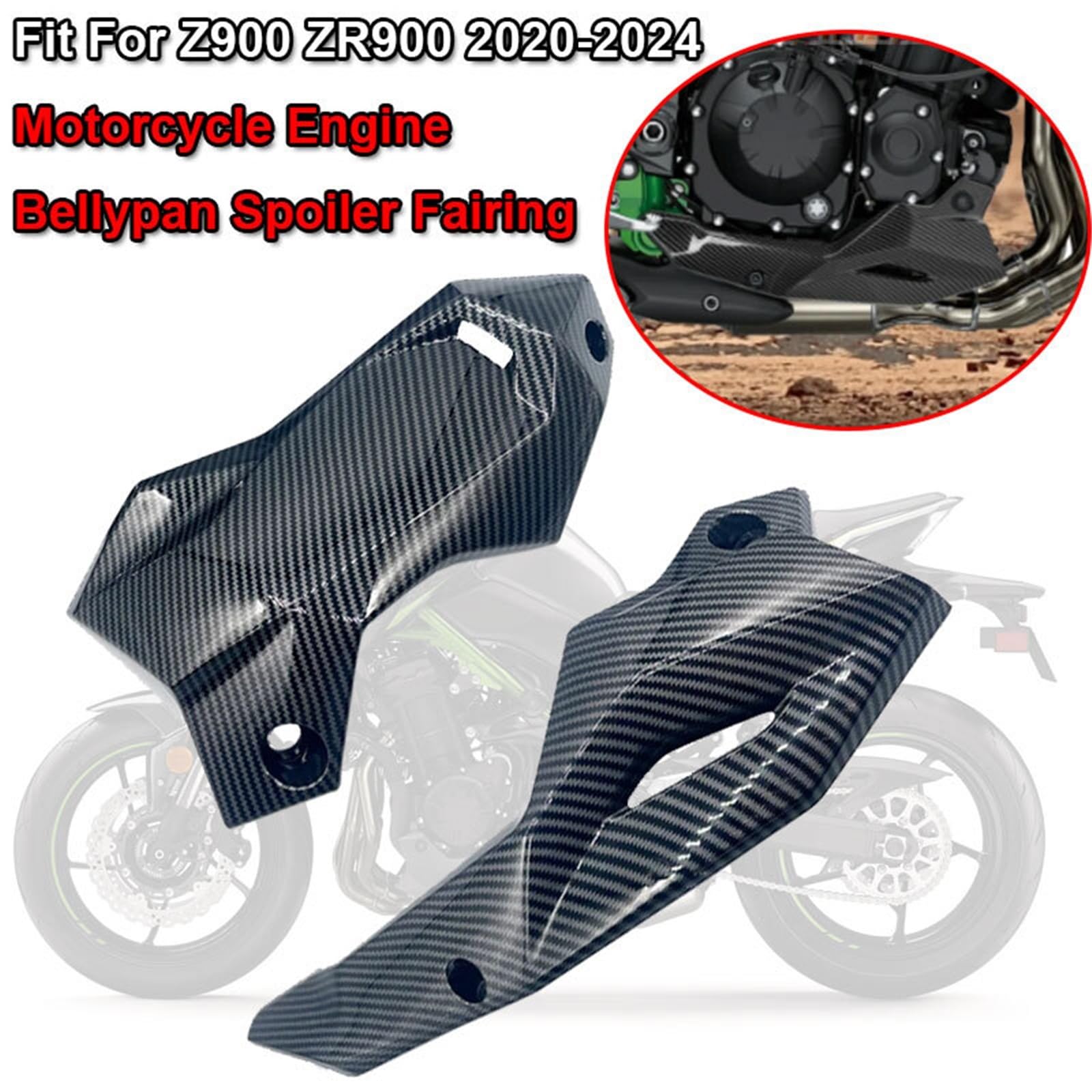 Front Bumper Splitter dachowy Pasuje do KAWASAKI Z900 ZR900 2020-2023 Osłona ochronna ramy panelu podwozia Dolny spojler silnika Owiewka