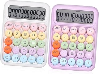 TEHAUX 2Pcs Calculadora Colorida Calculadoras Pequenas Calculadora Básica Calculadora Portátil Calculadora Roxa Calculadora Simples Calculadora De Bolso Computador Abs Estudante Cristal