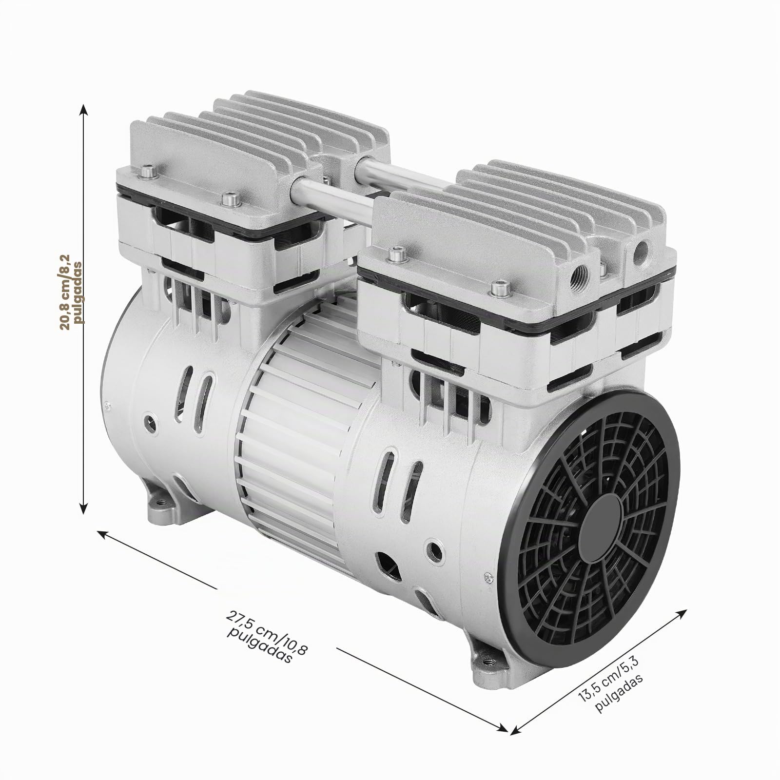 Motor de compresor silencioso 750 W/1 HP, 8 bar Compresor de Aire Accesorios sin aceite, Compresor de aire Cabeza, Motor compresor Silencioso 69 dB