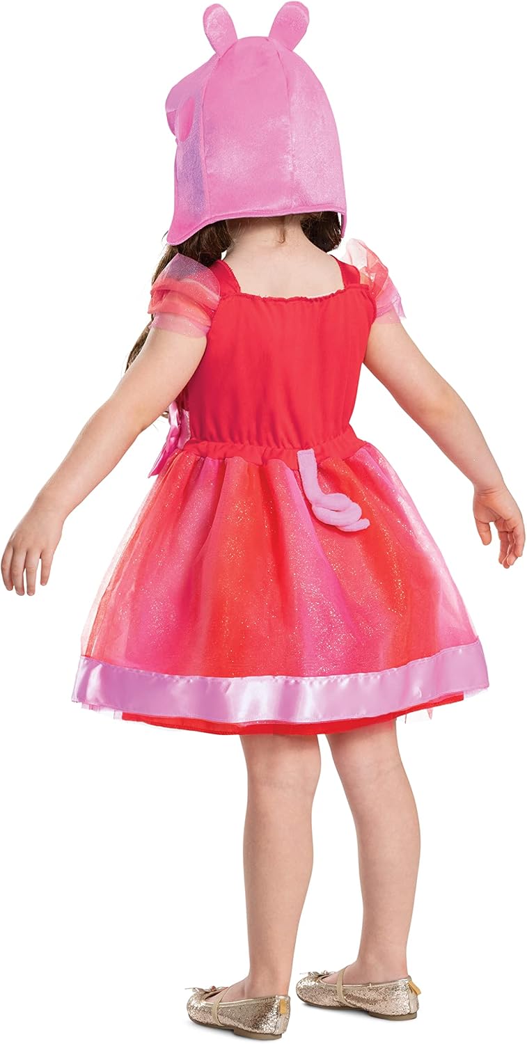 Disguise Peppa Pig Costume Tutu, Official Peppa Pig Deluxe Toddler Costume and Accessories, Size (2T)