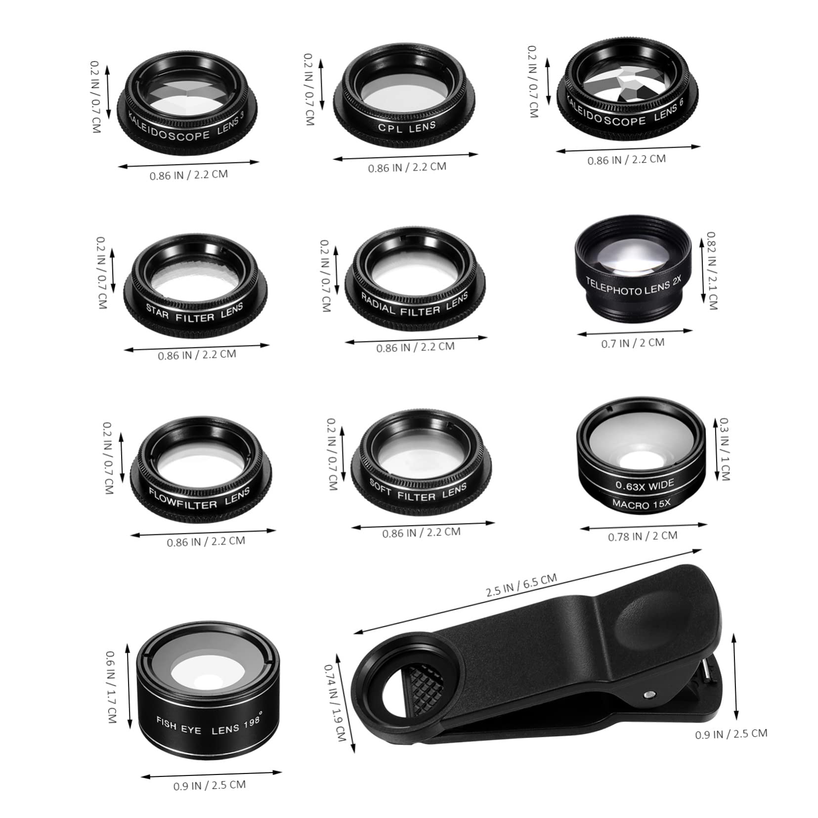 3 Set Di Obiettivi Per Fotocamera Per Telefono Cellulare Kit Di Obiettivi Grandangolari E Macro Attacco Per Telefono Per Fotocamera