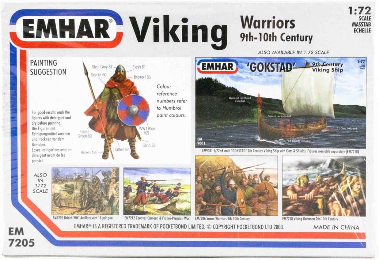 Viking Warriors 9th-10th Century Model Building Kit, 1/72-Scale