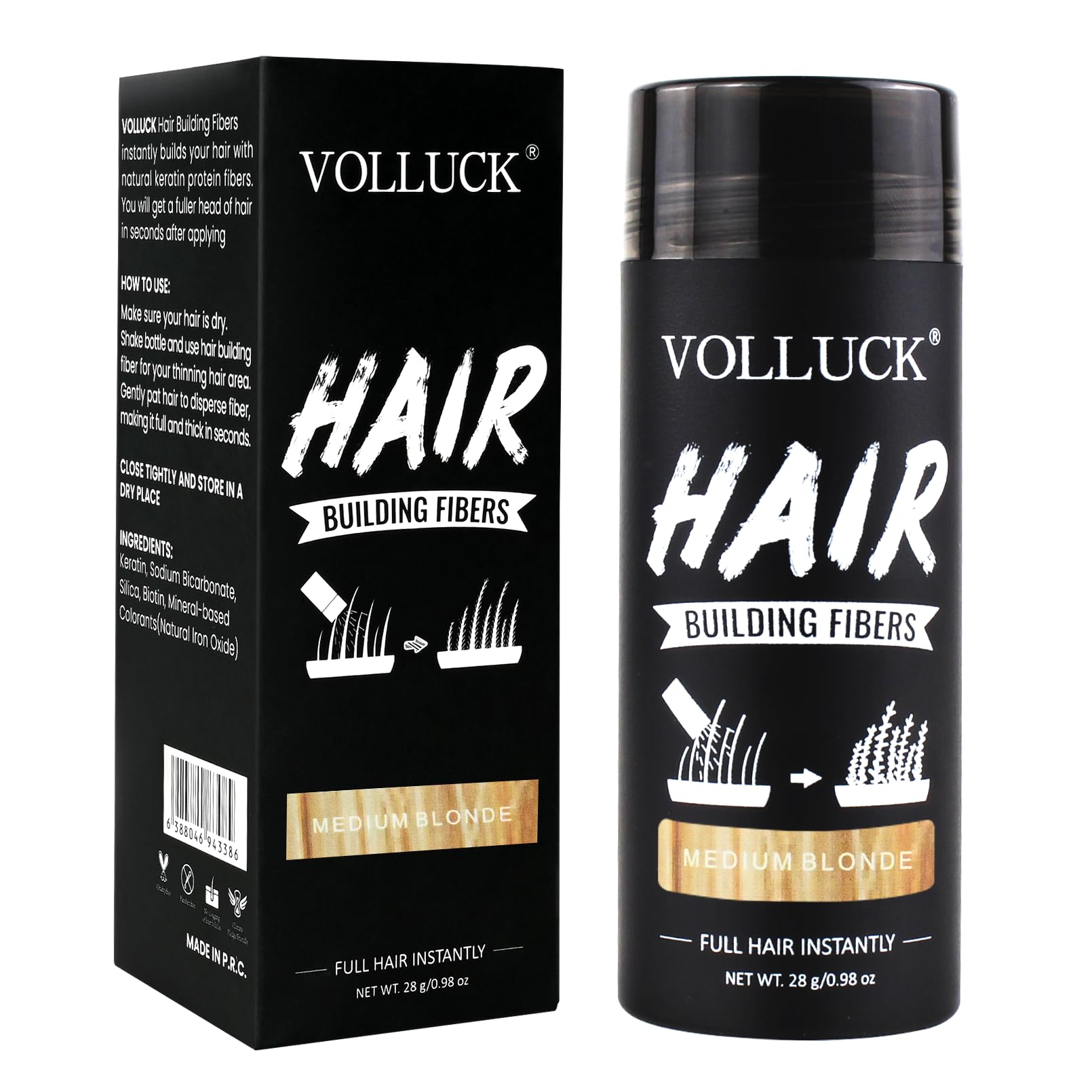 Streuhaar, Langanhaltend Haarpuder Frauen Männer, Haarverdichtung Ansatzpuder Haarprodukte fur Haarausfall, Das ideale Geschenk für Ehemann Ehefrau Vater