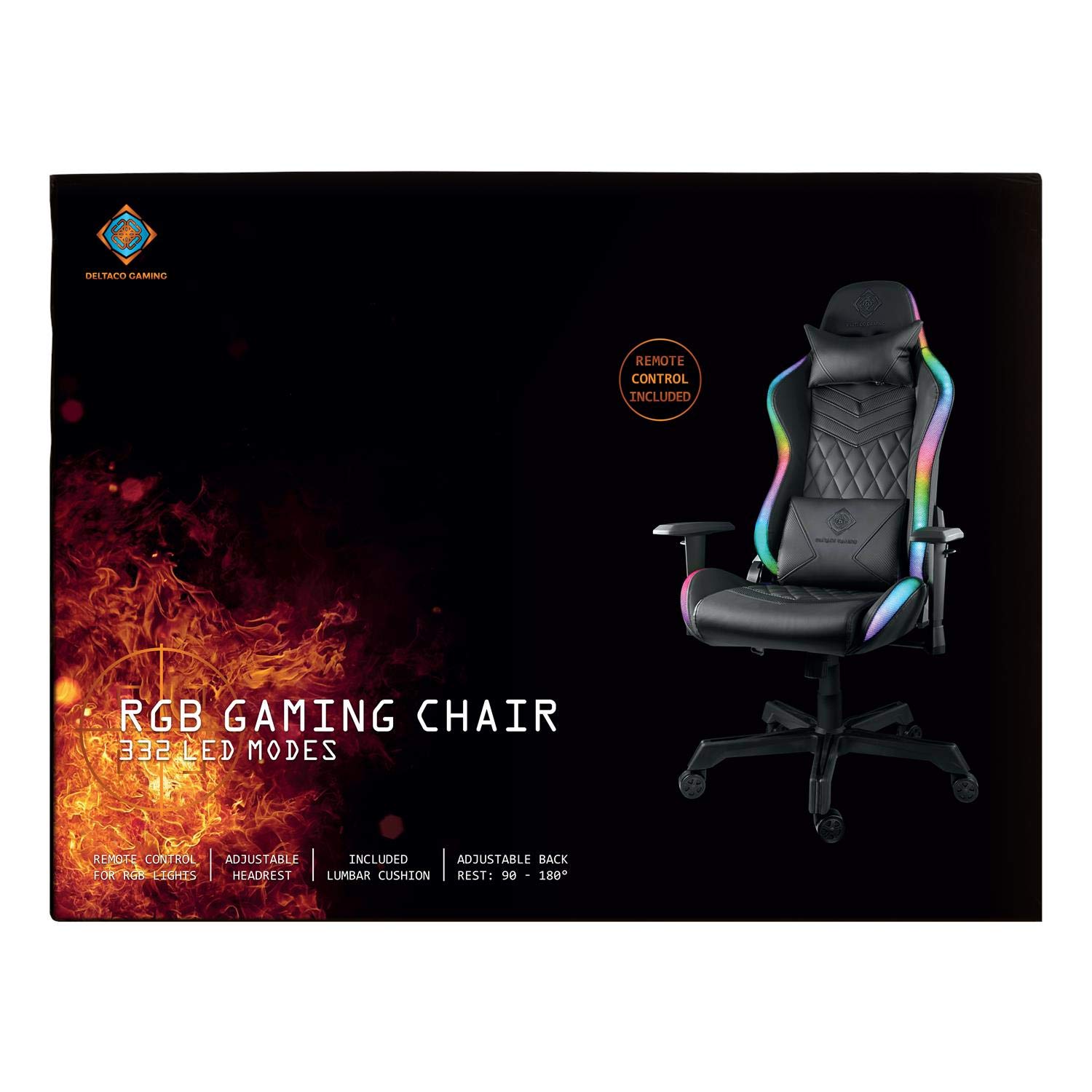 Deltaco GaM-080 Gamingstuhl Kunstleder M. Rgb Led Schwarz
