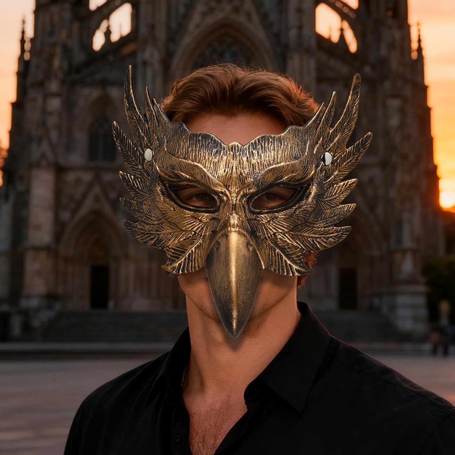 Halloween Crow Mask Eagle Raven Bird Half Face Masquerade Masks PU Hawk Falcon Animals Cosplay Costume Prop
