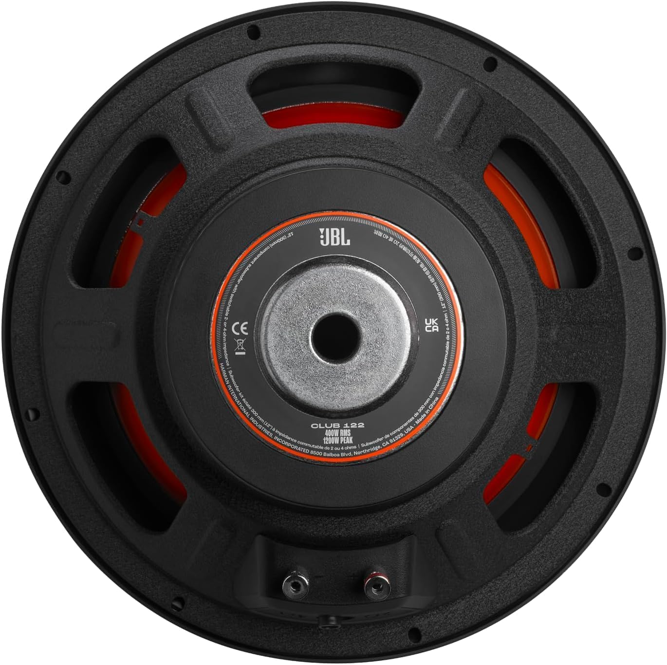 JBL Club 122 subwoofer 12 pollici (305 mm), 400 W RMS, 4 ohm, potente subwoofer auto, bassi profondi e precisi, ideale per sistemi audio car e appassionati di bassi
