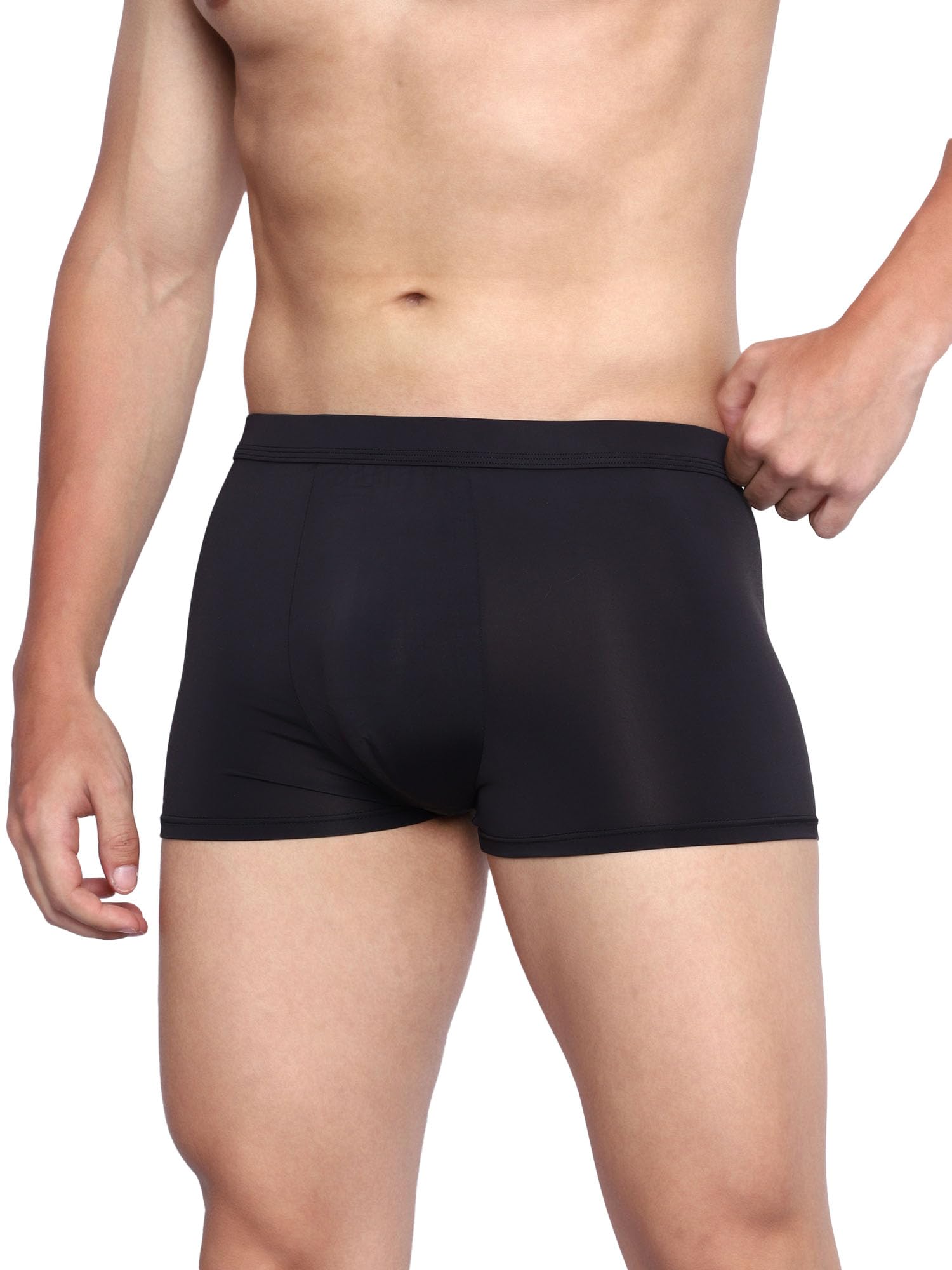Nimai Creation Ice Silk Smooth Boxers Men Breathable, Stretchable Plain Underwear Multicolor (Pack of 1) (Size : XL)-image-0
