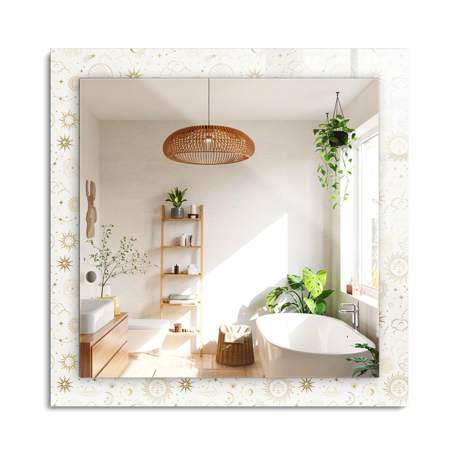 Miroir mural rectangulaire pour salon moderne et couloir elegant de style epure
